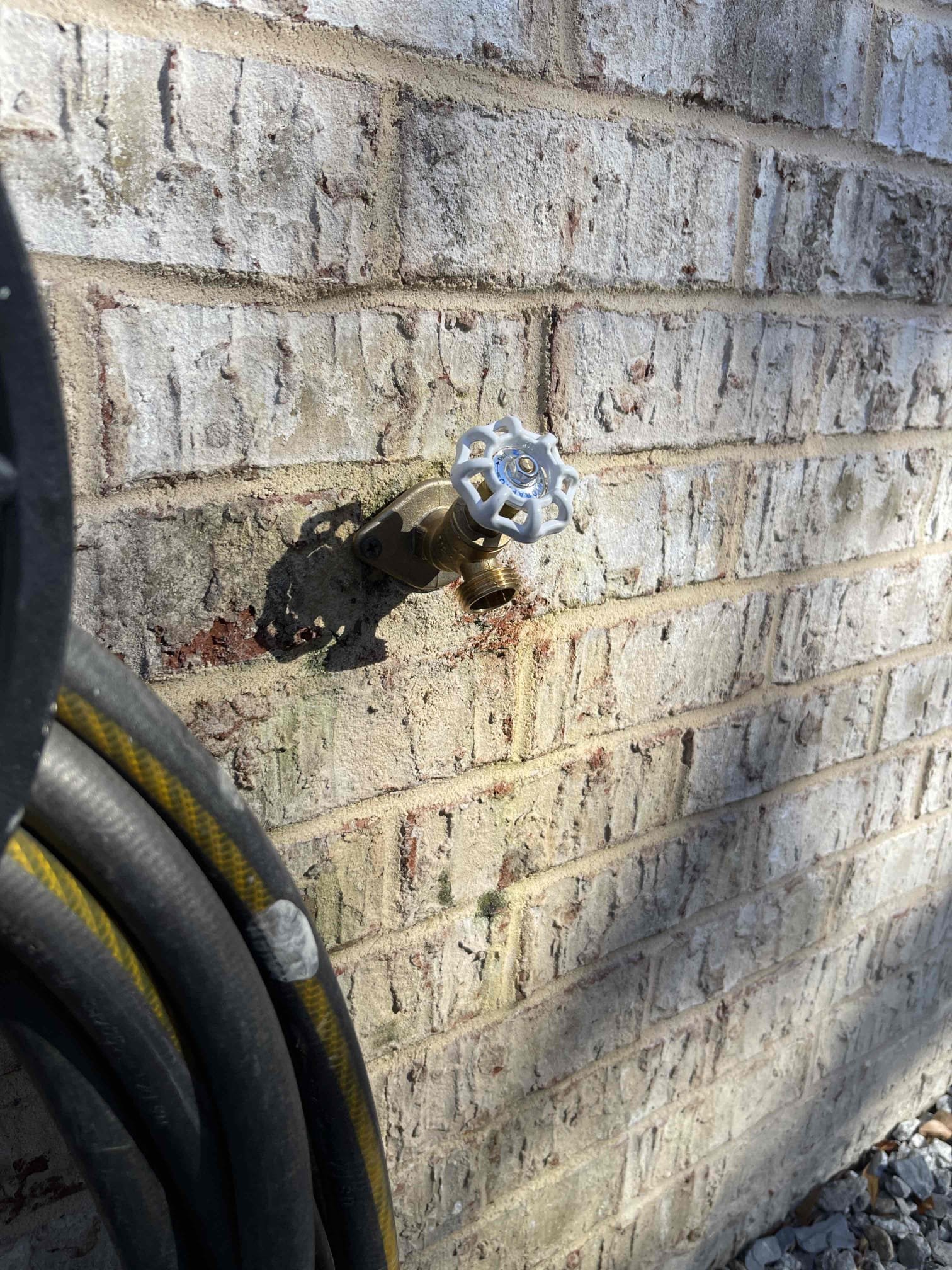 Hose bib on back of house had slow leak running down the wall. After receiving approval to replace, we started taking apart the hose bib, found there was a solder connection on the hose bib that was barely attached and only being held in place by the screws in the wall. As soon as we took the screws out it fell off the side of the house. Had to cut drywall inside master bedroom closet. Pushed pex through the wall and installed new hose bib. Added an isolation valve inside the closet wall for the hose bib. Tested to ensure proper function and a leak free install. Left hose bib turn off and drained down as we are about to get below freezing temperatures for the next few days, wanted to prevent chance of it freezing. No further issue at this time. 