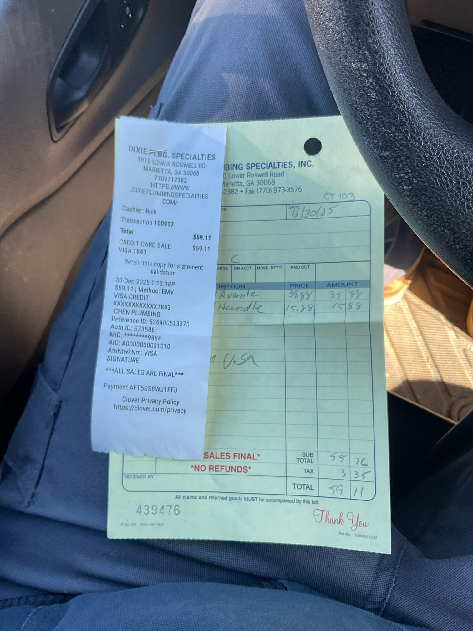 This customer called us out to replace a showerhead because the showerhead continued to drip and drip and drip however, that was not the issue. The issue at hand was the factor of the shower cartridge then needed to be replaced. It was a specialty cartridge that Home Depot, Lowe’s or any big box store wouldn’t carry so I had to run over to the Dixie supply house in Marietta to get the part. The part is a price phisfter shower cartridge that pulls out I was able to obtain that cartridge and put it back in. Also went ahead and replaced the handle with it so it would be all nice and brand new following that put the trim plate back together and re-caulked the trim plate in bright white and once complete there are no leaks. CUSTOMER is all set. The water pressure on the house is 60 psi and the water heater is from last year. We installed it