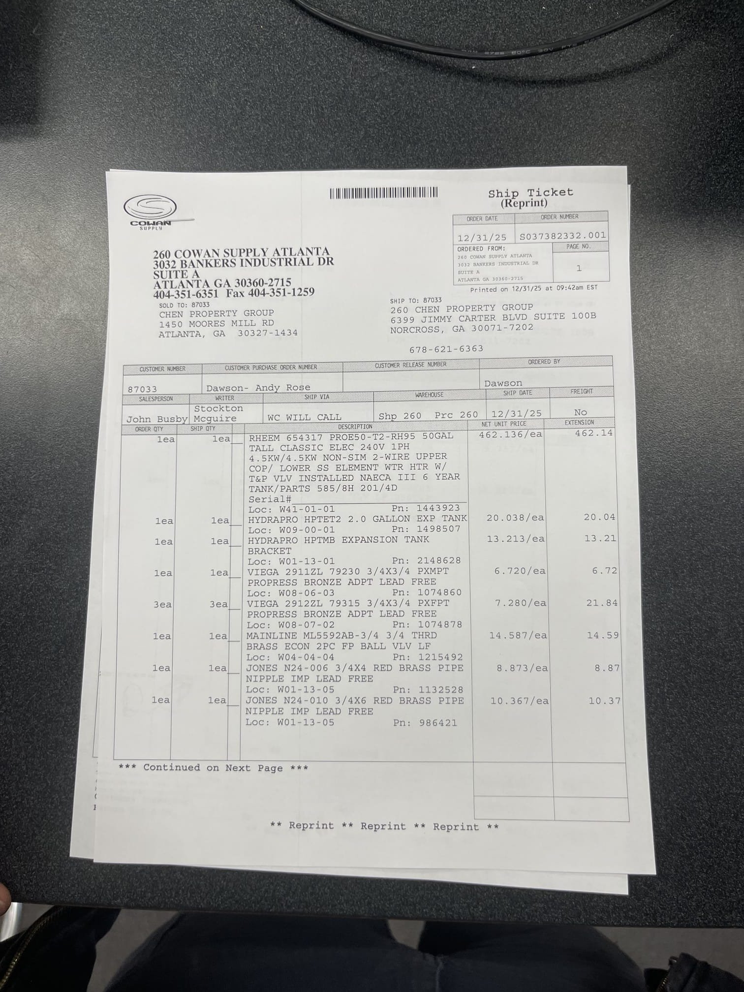 Came out for a 18 year old water heater the homeowner wanted to replace. Replaced water heater with new 50 gallon electric tank. Installed full port ball valve at bottom of water heater to make flushing easier per homeowners request. Filled tank and tested to ensure proper function and a leak free installation. No further issue at this time. Thank you for choosing Chen Plumbing.