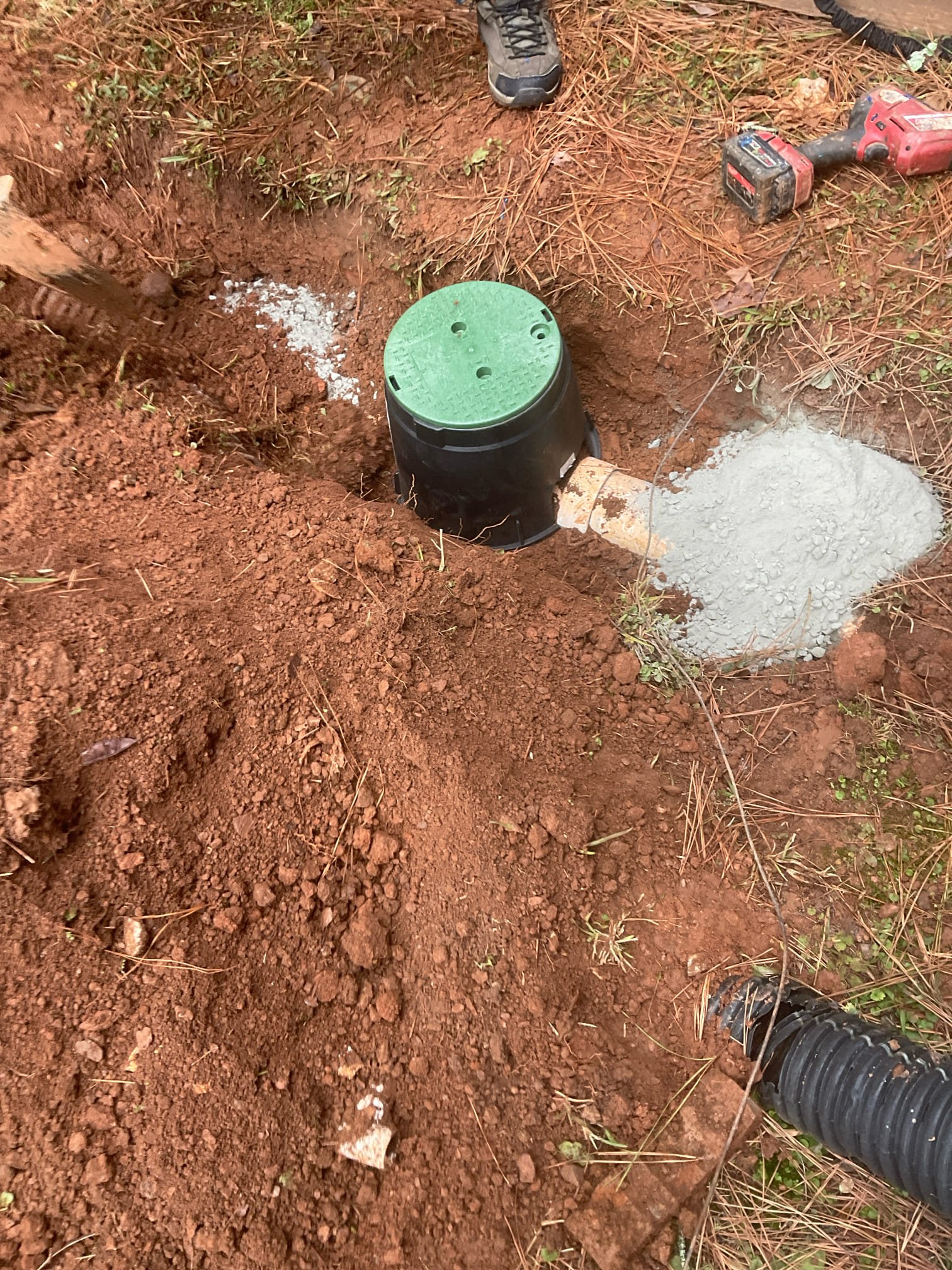 Customer called for problem with main sewer line back up , house is on septic , tank is in the back , we dug up outside installed a 4” two way clean out , unclogged line with snake machine , did camera inspection, found tank is kind full , could be possible Fieldline or problem with line to tank or baffle tee . If back up again next time , we have to come back open the tank to check 
