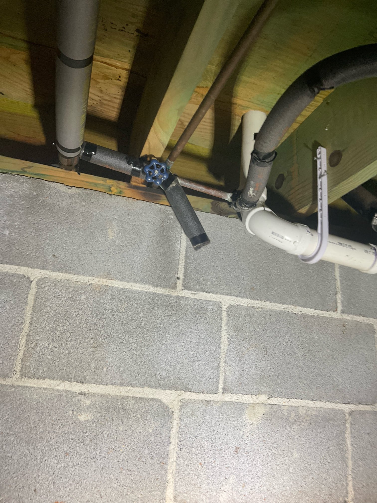 This is Dawsons go back call , customer stated old dishwasher plumbing did not get disconnected while Dawson add new connections under the kitchen, I have called Dawson and discussed with customer at time of service we thought appliance installer would disconnect and we were planning to do that when we come back to do the reroute job , I capped everything in crawl space and also drilled hole inside cabinet for water and drain hook up and ready for installation for the new dishwasher by others , job is no charge to customer 