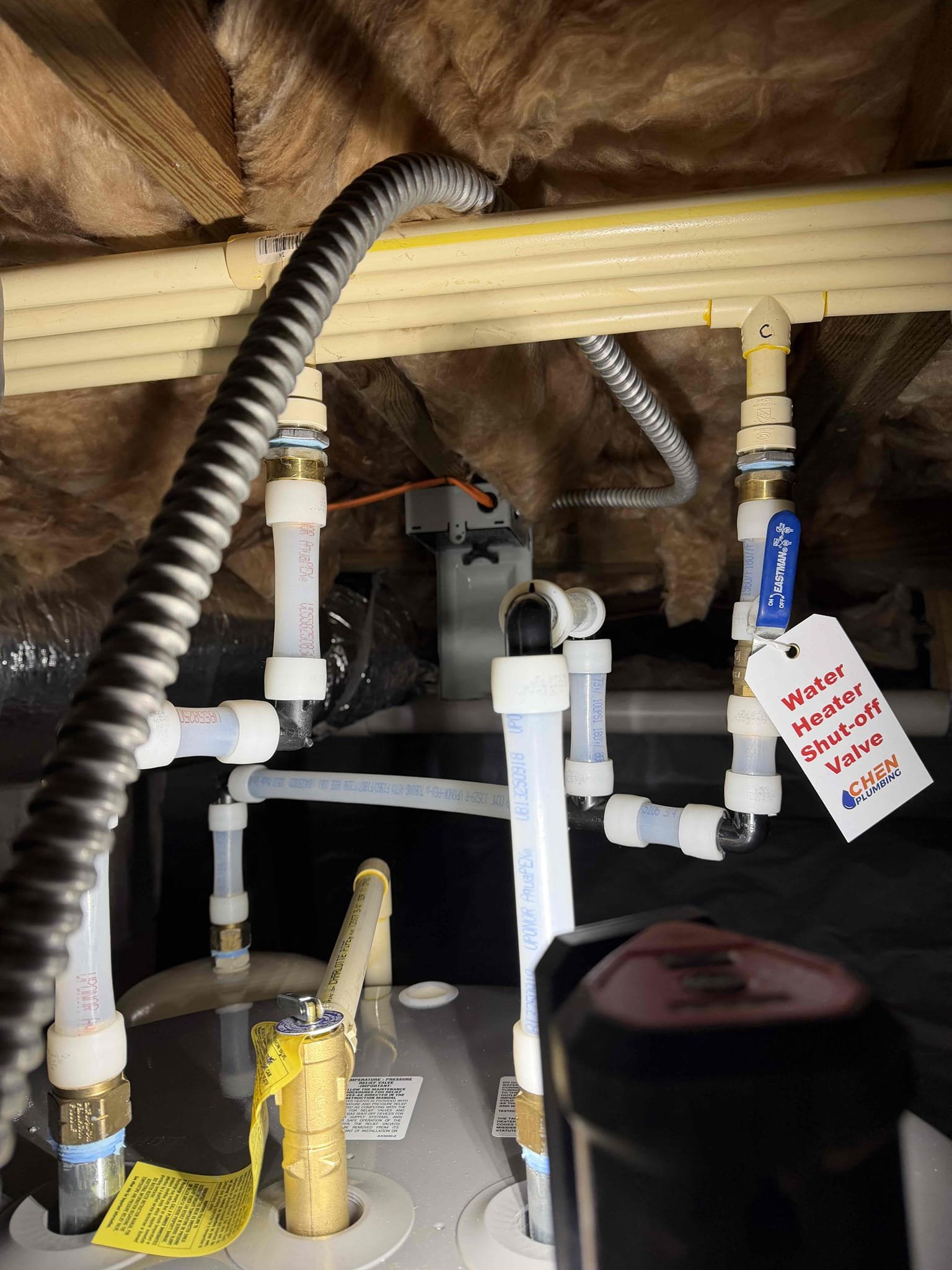 Supply and Install 40 Gallon Electric Lowboy Water Heater: Remove and disconnect existing water heater. Install new 40-gallon electric Lowboy model in the same location. Work includes setting a new drip pan (if pan fits in accessible space), installing a new thermal expansion tank to protect the plumbing system from pressure fluctuations, and replacing the existing shutoff with a new full-port ball valve on the cold water supply line for improved flow and serviceability. System will be thoroughly tested upon completion to ensure proper operation and safety. 



Warranty: This installation is backed by a 2-year labor warranty, covering our workmanship, and a 6-year parts warranty on the water heater itself. 

Note: Please be advised that Chen Plumbing will responsibly remove and dispose of the old water heater unless the customer provides written instructions to Chen Plumbing requesting the retention of the fixture/appliance. Customers acknowledge that once the old water heater being re