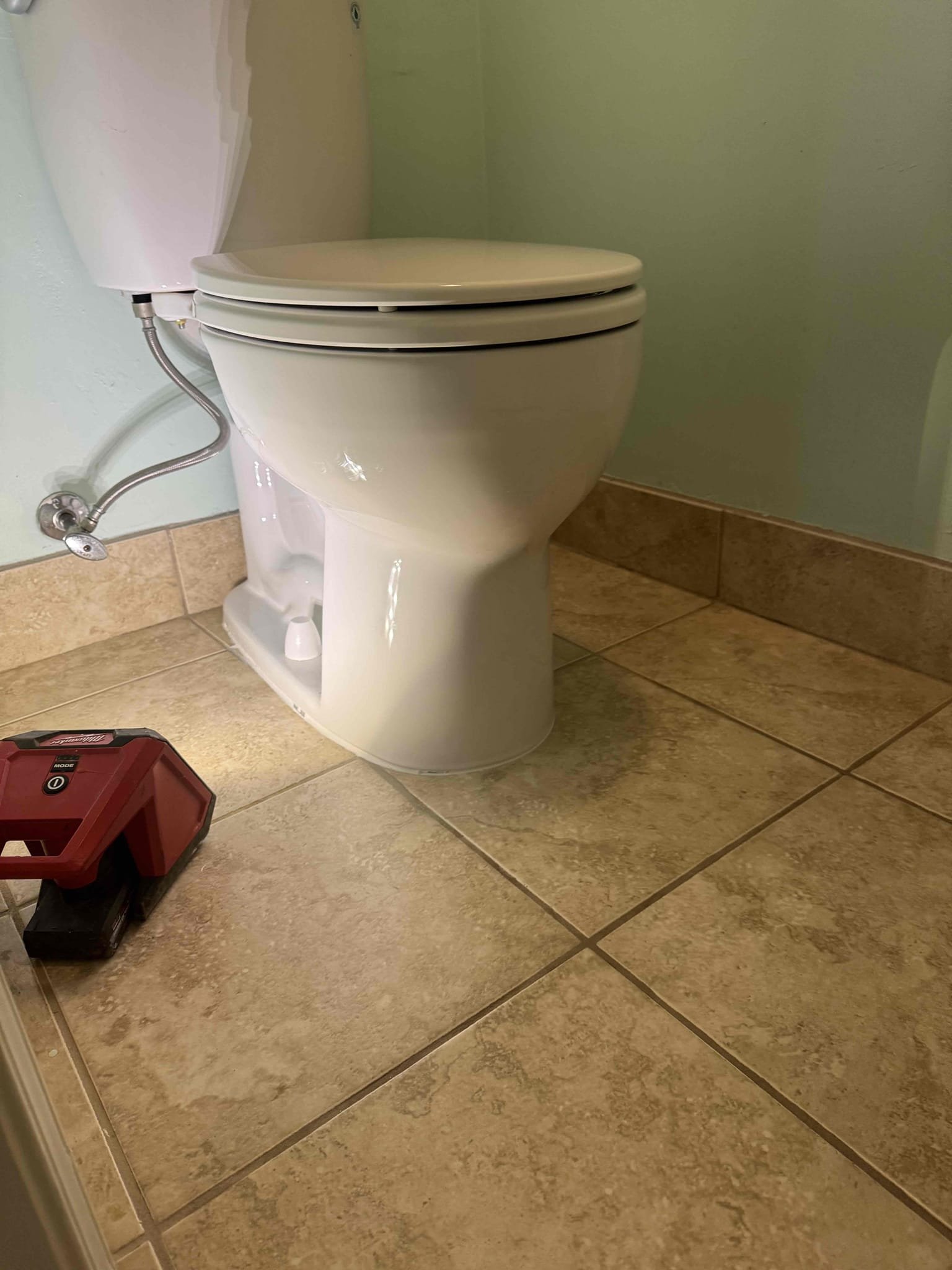 Remove existing toilet and haul away. Install customer supplied toilet and repair toilet flange.

 Customer needed toilet replaced. Gave customer quote to install customer provided toilet and customer agreed. Removed old toilet and hauled the way. Inspected flange and found that flange was broken and recommended to customer to have it repaired. Went ahead and made repair on flange. Set new toilet down and tested. No leaks present at this time. Caulked around base of toilet and cleaned up work area. Would let caulking dry for minimum of 12 hours before use.