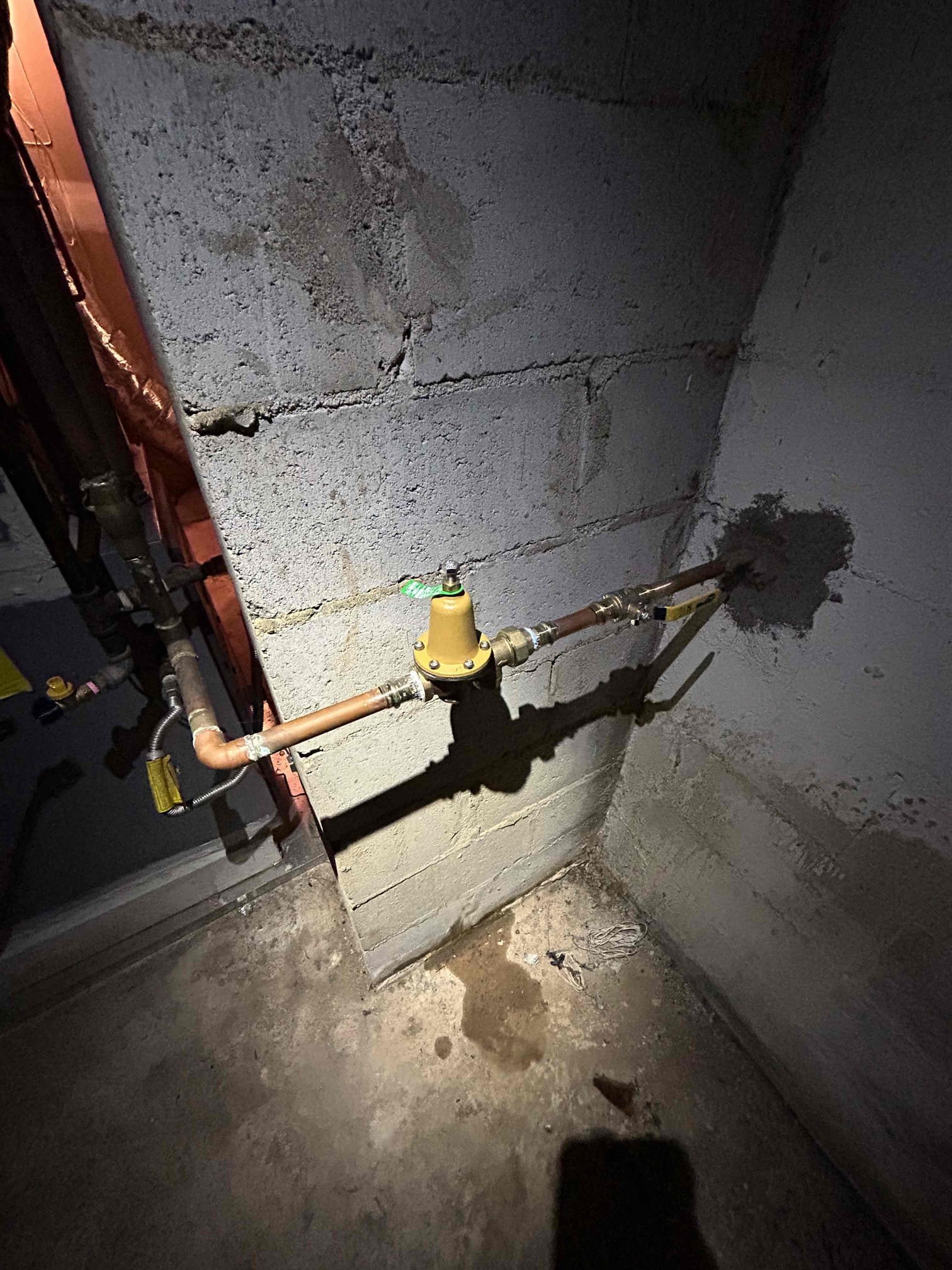 For this job went ahead and replaced the pressure reducing valve in the basement behind the HVAC unit. The water pressure was kind of low at 40 psi and when the toilet was flushed, it dropped down to about 30 psi so therefore what I’d recommended to do is replace the pressure reducing valve with brand new one furthermore, the customer didn’t have a shut off valve before the pressure reducing valve so I recommended we also add that as well and the thermal expansion tanks bladder had failed and it wasn’t supported correctly so therefore we had to go back and support it with a bracket with a piece of wood. I was going to mount it on the tank however there’s a little to no access, to the main shut off valve if we did it that way, so therefore I didn’t do it. I strapped it to the wood screwed it in tighten the bracket there’s no leaks how to use a couple different 90s to get it over there and almost essentially create a bridge once that was complete. There’s no leak on the plumbing system r