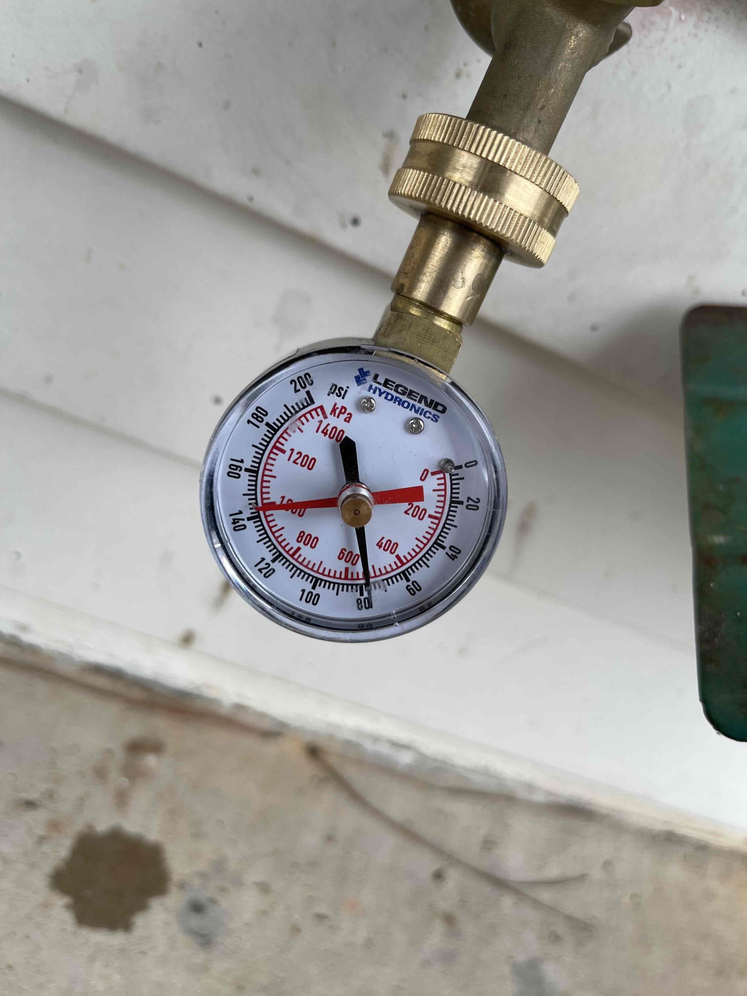 Adjusted PRV up to 78 psi. Gave quote with add on pricing to add a new hose bib before the regulator should the homeowner decide the reduced pressure is not adequate for washing cars from the front hose bib, we had to relocate the PRV on the last visit due to very limited space inside the wall when we ran the new water service.