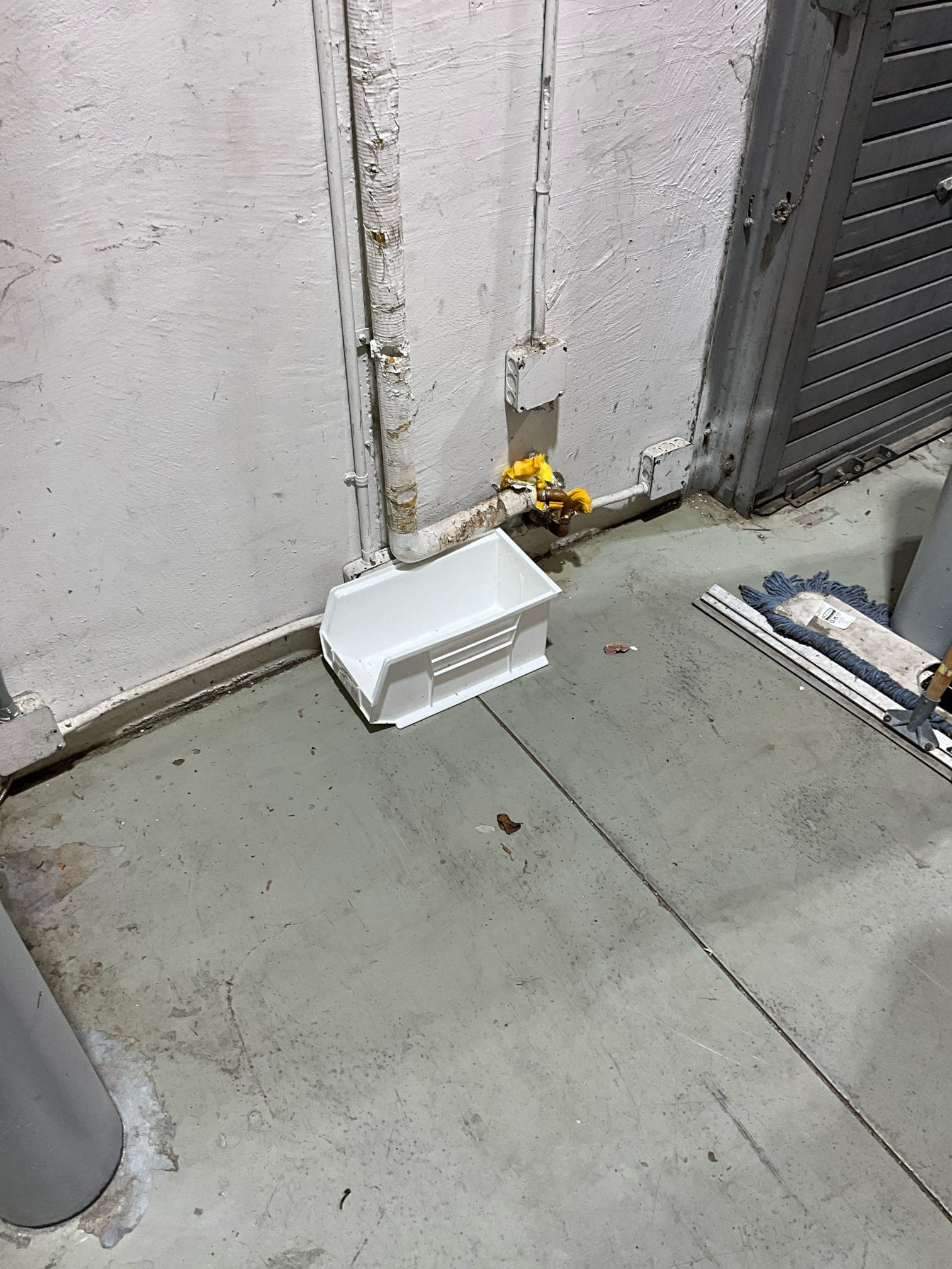 Loading dock tamper proof hose spigot is leaking, and gate valve leaks when used. 

Found leak from ice maker in break room. Adjusted condensate pipe to drain in to drain instead of floor.