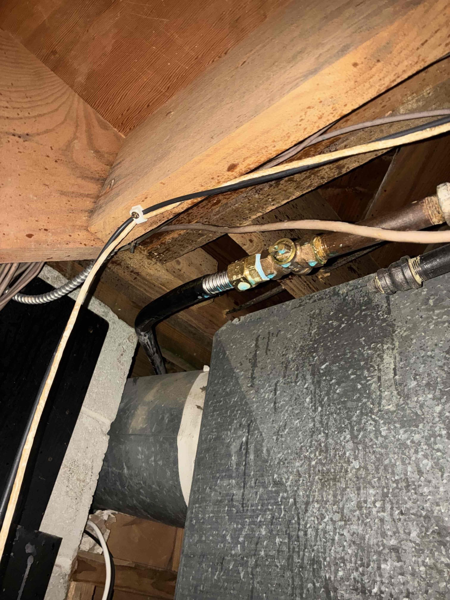 Customer had copper gas line going to fireplace with small leak in crawlspace. Replaced approximately 20 feet of copper gas line with track pipe. Also removed additional line in crawlspace that was terminated a while back after replacement spray tested areas of connections to check for leaks cycled fireplace for proper ignition.