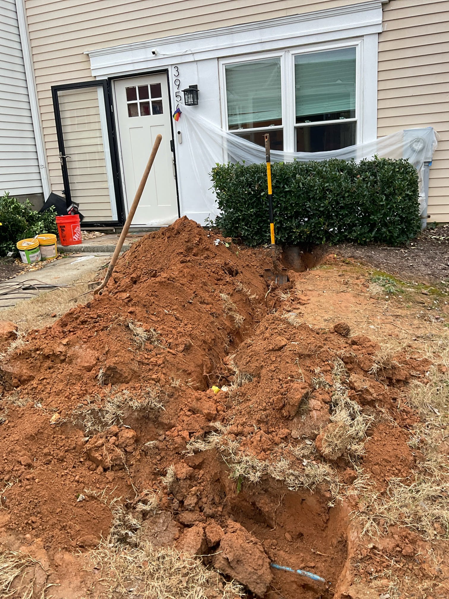 Replaced grey poly water line from water meter to the home under the stair with concrete breaking and fix back , add shut off valve outside with a box 
Also replaced an over 20 years old 40 gallon gas water heater with a new Rheem pro gas heater , new gas shut off valve and flexible gas connector installed 