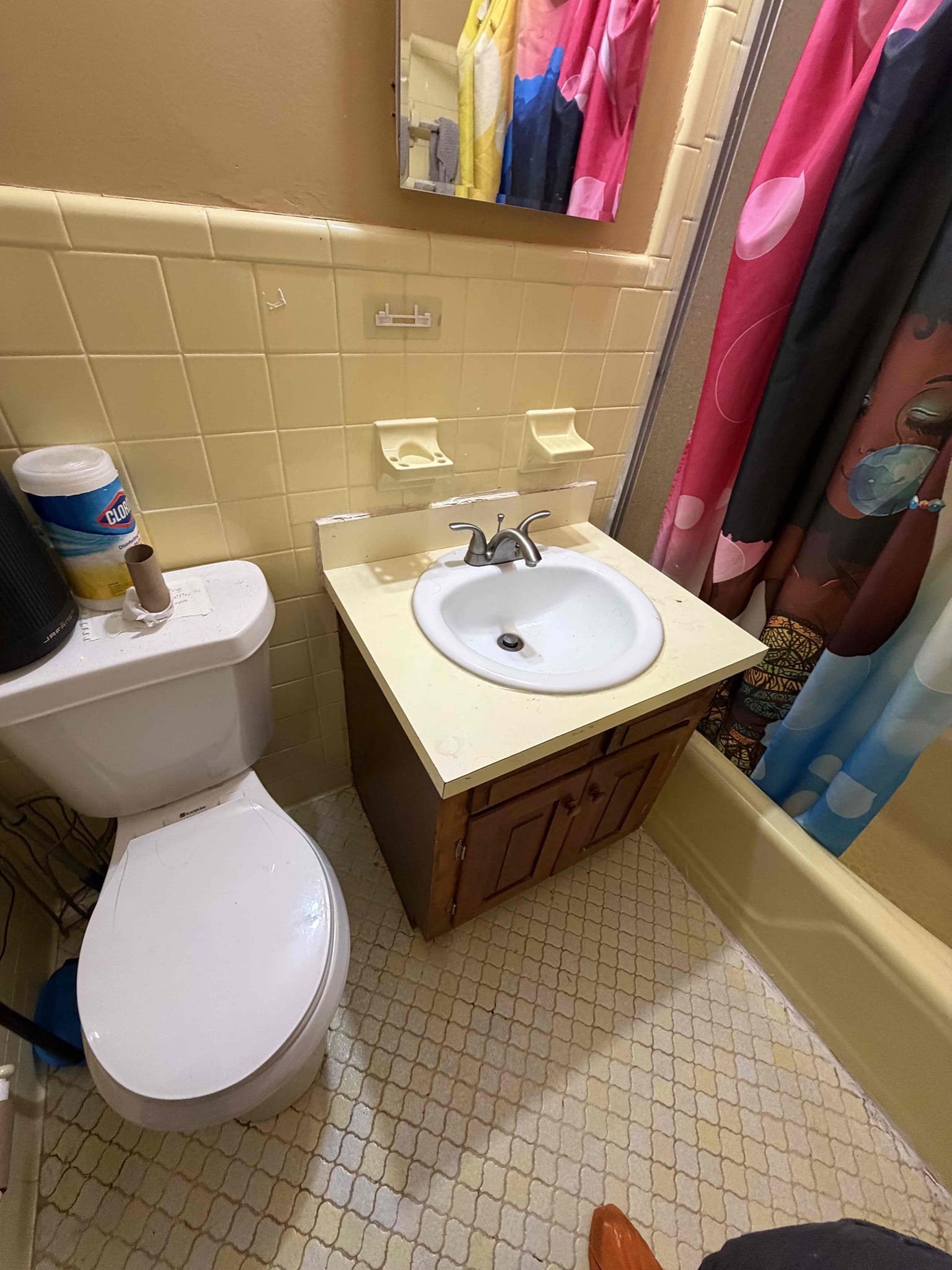 Upstairs behind lavatory faucet cut out section of broken cast iron piping and replace with new pvc piping. Lavatory vanity will need to be removed in order to have access to pipe. Also will need to cap hot and cold water lines.

Chen plumbing may remove vanity but won’t be responsible for putting it back and also won’t be responsible if broken

Went ahead and completed quoted work. Tested and no leaks present at this time. Customer also wanted us to reinstall vanity so we did so. Installed new service valves and supply lines. There will be no warranty on service valves and or vanity hook up due to vanity not being properly supported. Tested all connections and no leaks present at this time. Cleaned up work area.

Also, if there’s any other leaks on cast-iron, there will be an additional charge to make repair.