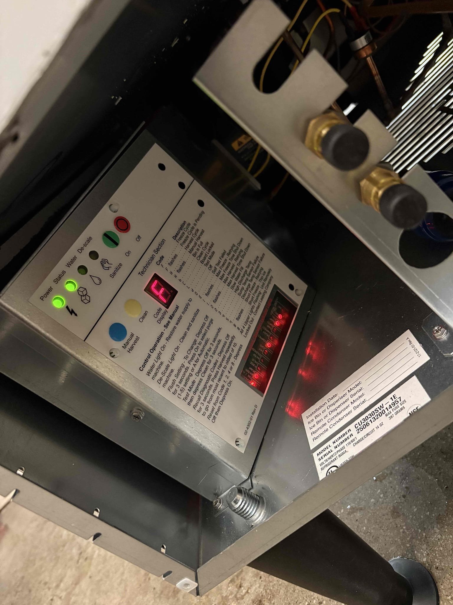 Client called us out to install their new customer supplied commercial ice maker machine. We disconnected the old unit to then install the new one already on site with all new pvc drain with vent on top of the discharge, and it ran to the floor drain grate just behind the unit. They also wanted a ball valve added on the hot line going to the dishwasher for future dishwasher installation. We installed a 1/2” sharkbite ball valve per client request. Since we were shutting the water off and all the other shutoffs In that area we’re looking rough and missing handles, we replaced 4 angle stops in the process. Turned water on to unit and it seems to be operating as it should be. Stopped a couple leaks and unit is running.


1 yr labor warranty