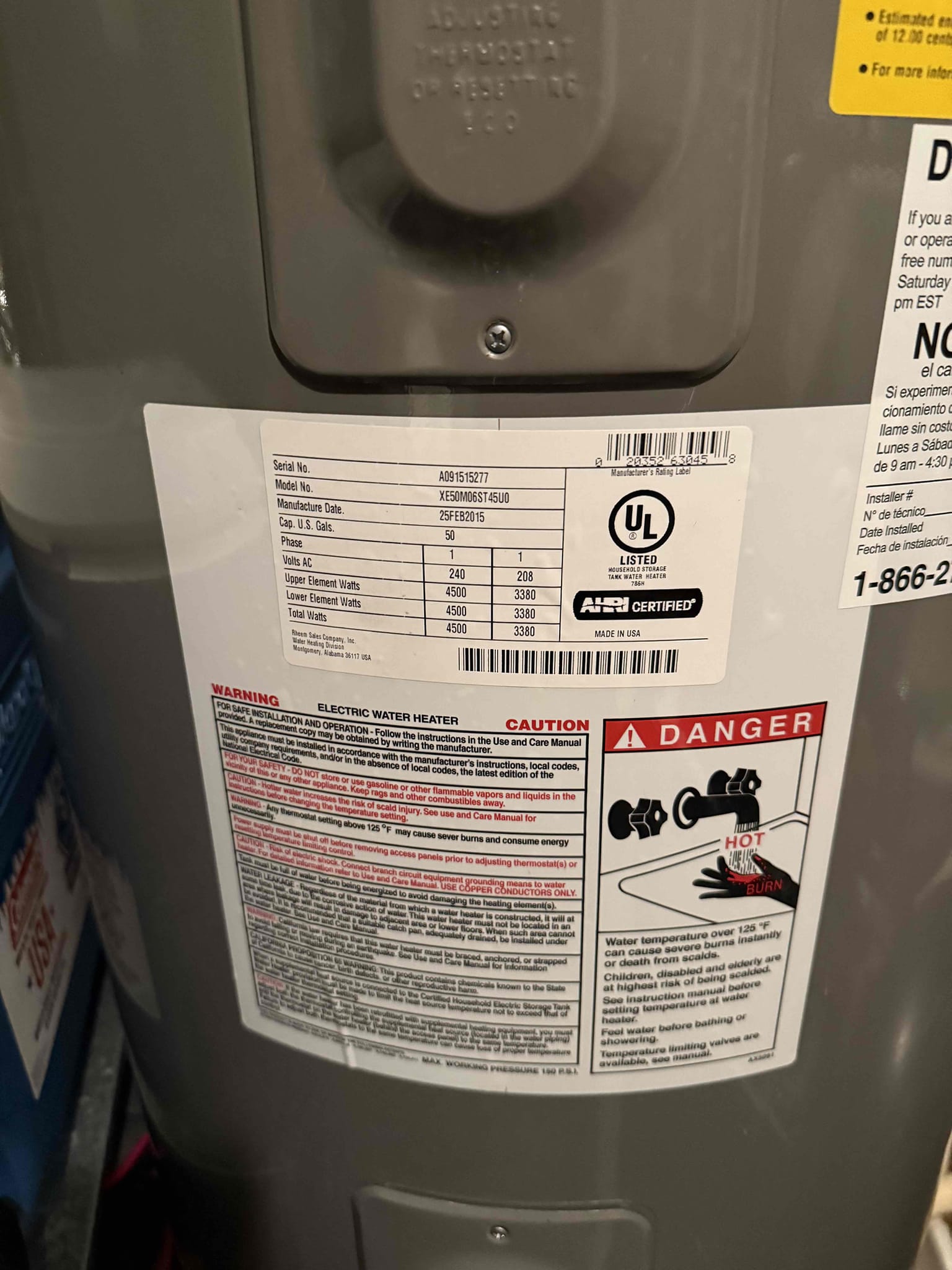 Gave customer estimate to install traditional tank 50 gal electric water heater and a estimate to install a 50 gal heat pump water heater 