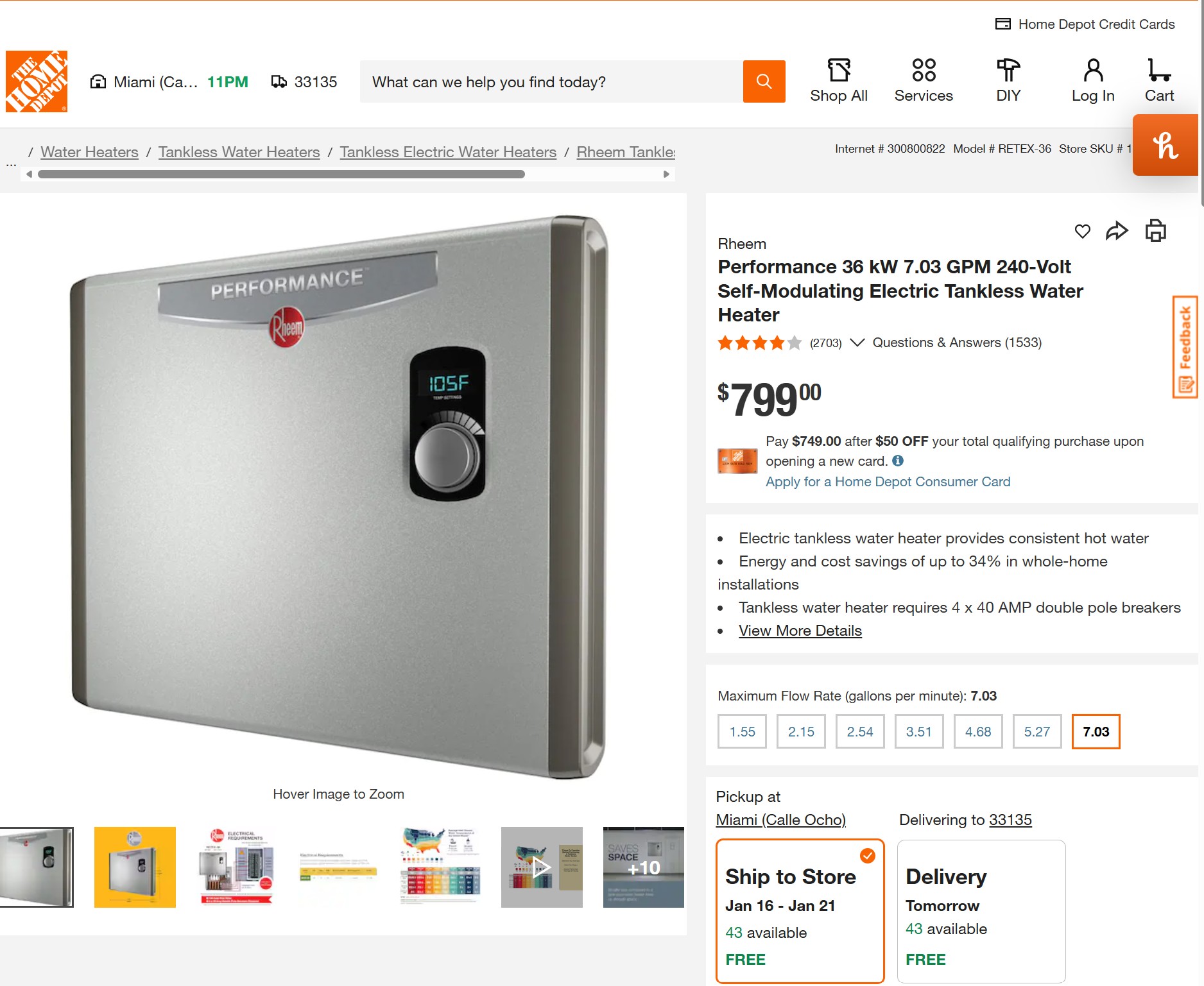 Quoted replacement water heater to tankless 