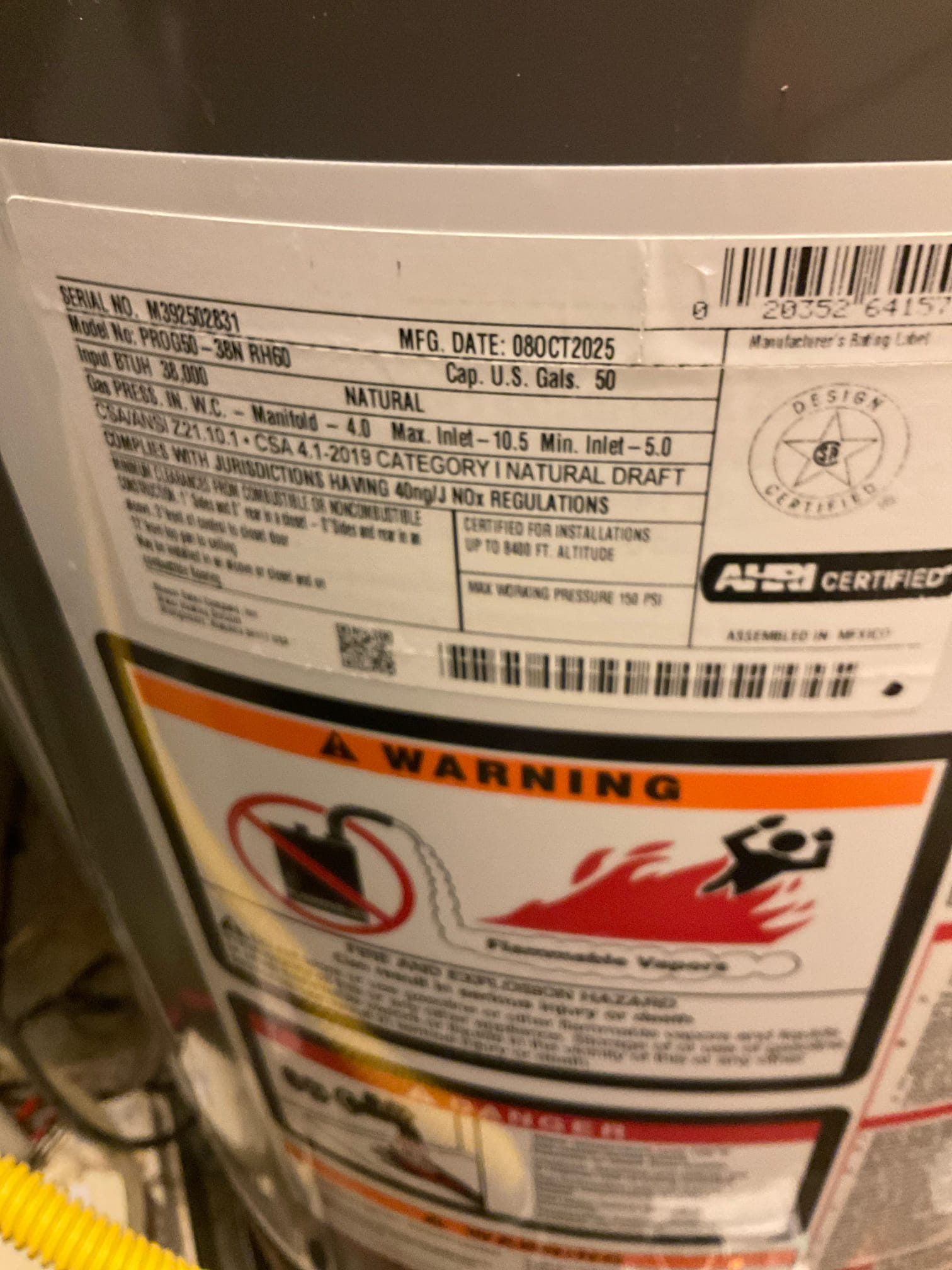 Replaced a leaking gas water heater , supply and installed a new 50 gallon gas water heater , Pan and expansion tank 