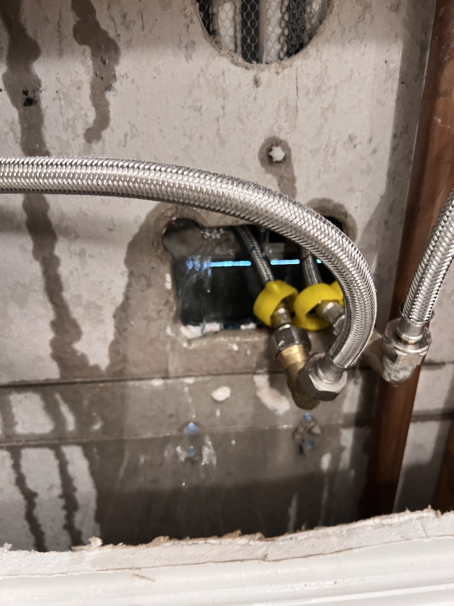 Call for water leaking from shower panel.

Arrived and inspected unit. Water was on when I arrived, no leak present. I tested all the functions and features in all combinations available to attempt to replicate leak. I ran water from shower head for nearly ten minutes. I manipulated the shower handle to see if the housing could be fractured or defective, leaking only during use. I tested with unit off of wall, and on wall. I called Amanda, the assistant of Mr. Syed, and asked if there was a certain combination of settings I could stress test. I tested functions with the knobs halfway between features. Tested with water on, but features off. 

With the exception of turning the hand held spray directly at the seam between the unit and wall, I was unable to see any kind of water escape. If problem occurs again. Please annotate which settings were on, approximately how long the shower was running, and at what time. It seems likely that the shower panel may have a defect or some kind of man