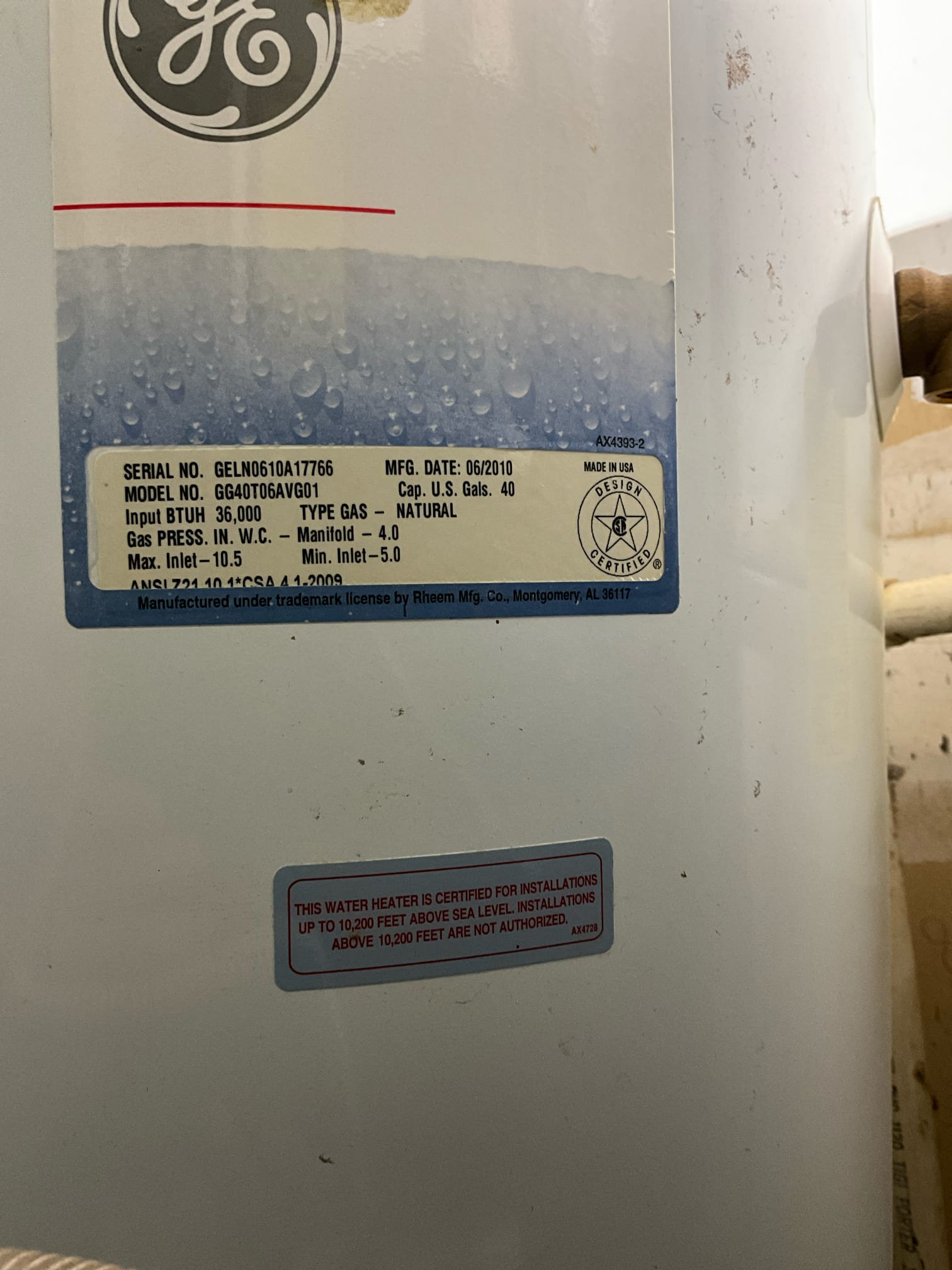Call to provide estimate for water heater replacement.

Arrived and met with Pat. She has a 15 year old gas 40 gallon water heater. 

The new water heater will need a thermal expansion tank and mounting bracket, shut off valve if possible, drip pan, T&P drain line, and new sediment trap gas assembly.

Estimate has been provided.