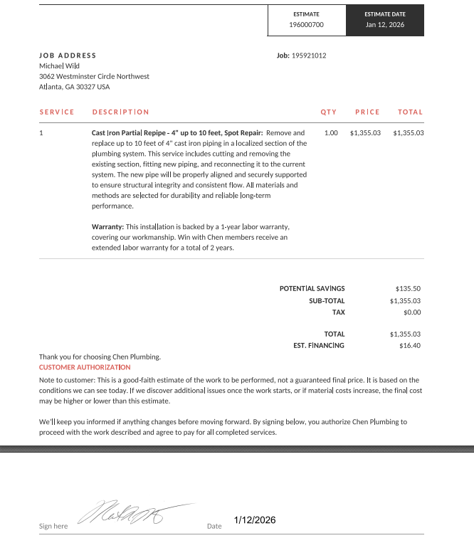 Customer had section of cast-iron in basement showing small leaks from underneath pipe. In order to fix issue replaced approximately 12 feet of cast-iron with 4 inch PVC. Added Test tee for easier access to drain system after drain work was installed re-strapped piping for better security and ran water to test for leaks and proper drainage function.  