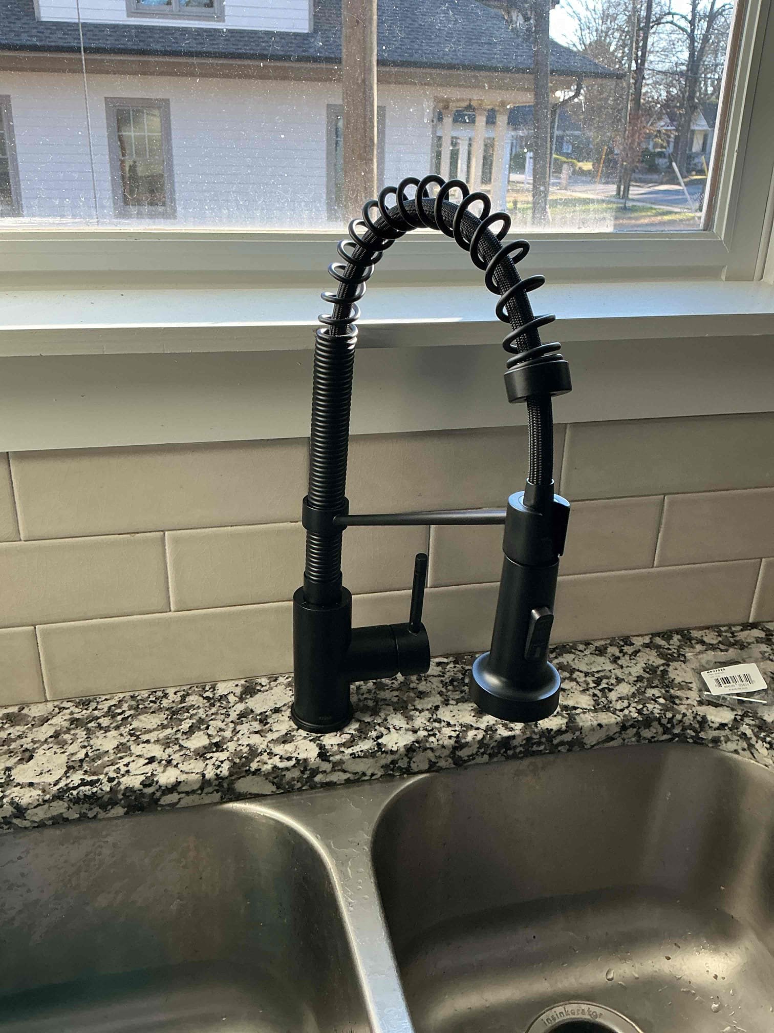 Customer wanted to install customer provided faucet. After install checked for leaks and proper function. Explained faucet function being really close to window ledge. Customer is okay with installation 