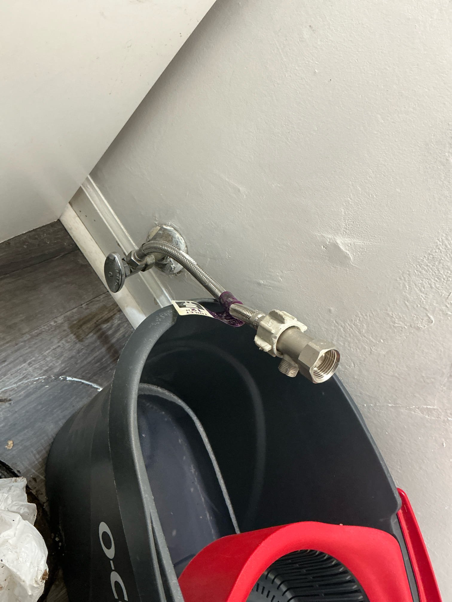 Client called us out due to their cast iron toilet flange in main floor half bathroom being broken. Client was attempting to replace it themselves, but it is on cast iron pipe in a slab. Gave estimate of $550 to replace that toilet flange and fastened to the concrete, and setting the toilet back client had already pulled up. They declined to move forward. 

Collected SF. 