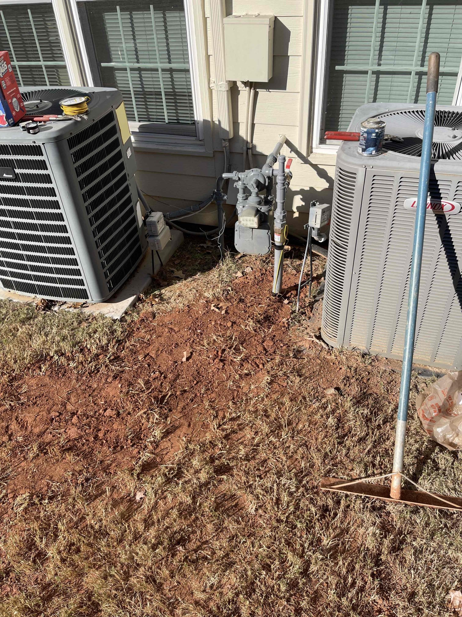 Returning tomorrow to run new gas poly service line to the pool heater.