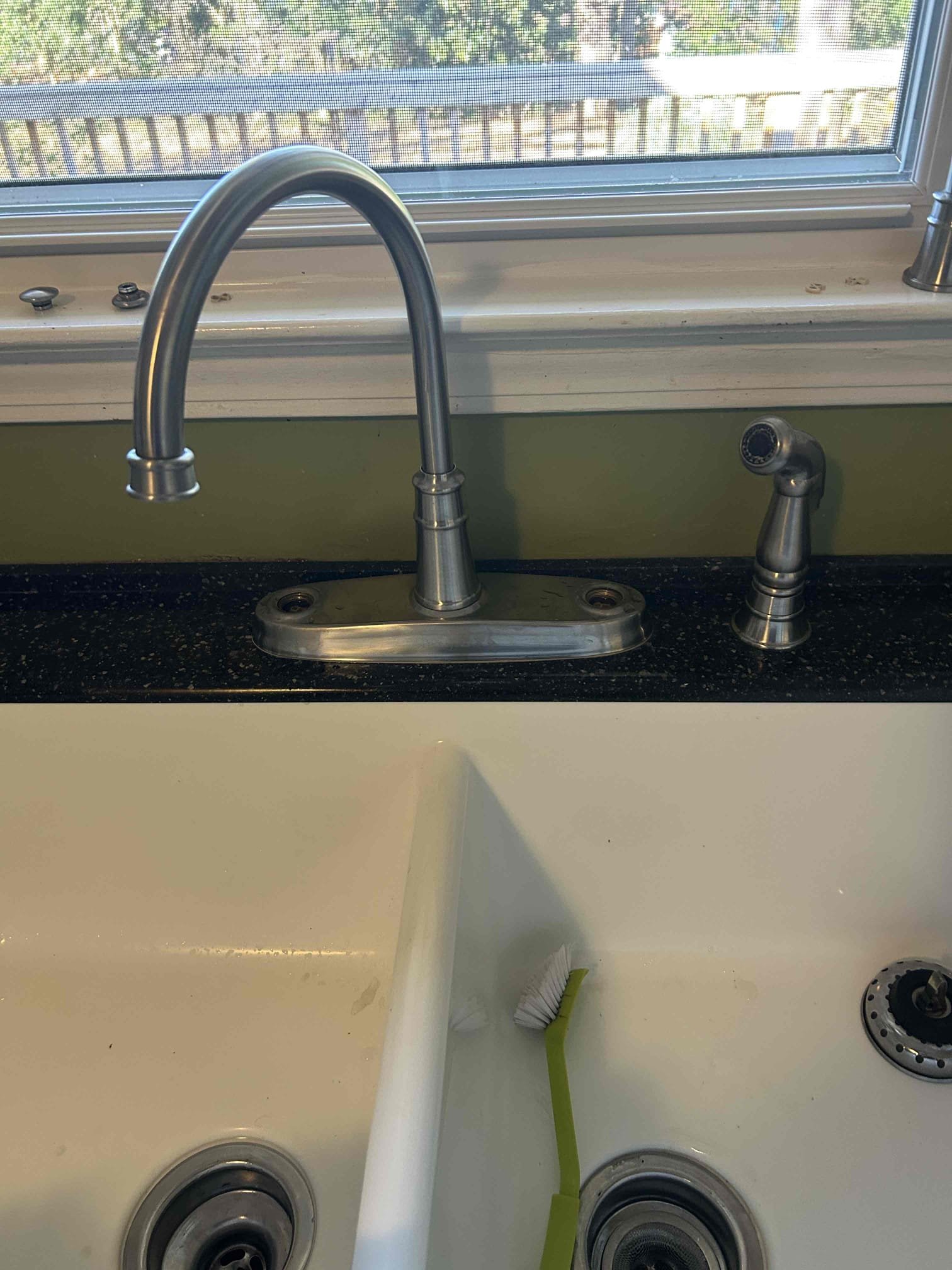 For this customer, he had a price Fister faucet for his kitchen sink and I recommended to try to repair the cartridges, for the cartridges to stop dripping however there is a part of the cartridge that would not come loose, indicating that we would have to replace the faucet. The faucet was from 2007 and we went back with the same style a faucet with that mind went back with the Delta faucet and with Delta faucet came with a sprayer so that is exactly what we installed. I had to replace the hot supply line because we weren’t getting flow to the hot water line and as a result of that the O-ring for the service stop valve had corroded on the inside, causing a clog so we had to disassemble the new faucet in order to get flow restored on the hot side only because it got trapped inside. I used the shop vac to clear the debris once complete. The flow is back to normal little bit of brown water for some reason and the customer is all set. I think the BROWN water was because of the shop back, 