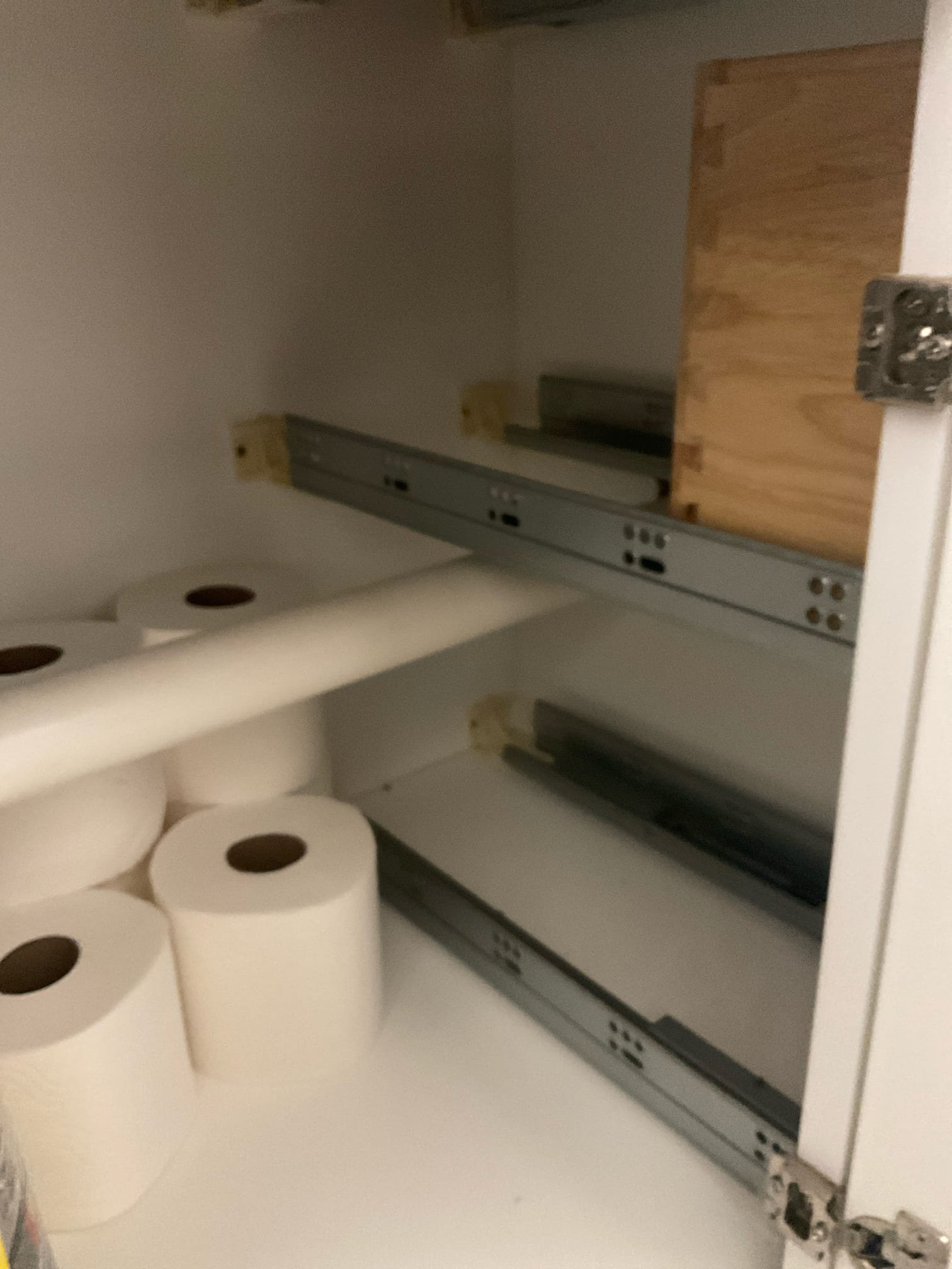 Customer called for leak inside garage , we checked found leak is from upstairs master bathroom sink drain fitting inside wall behind shower tile wall , instead break open tile wall , we discussed with custome for open cabinet side wall to access make a repair , we informed customer we don’t fix wall back after we fixed plumbing. Discussed with customer about membership benefits, and customer singed up for membership today . Replaced black color trim pop up drain assembly 