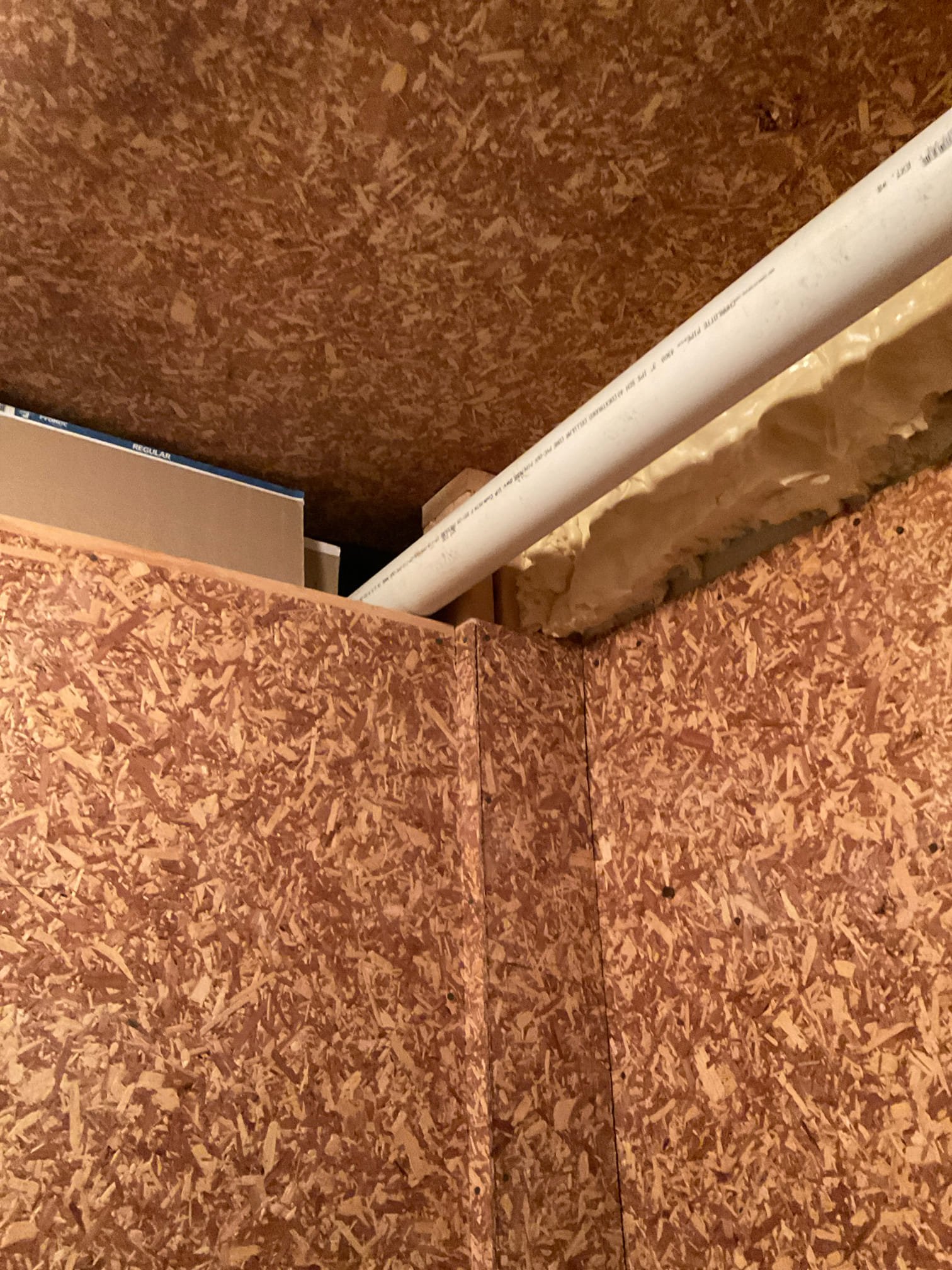 Reroute the drain for washing machine and laundry sink in basement ceiling, then ran down from closet , break concrete floor connect to the pipe in slab , add a clean out inside the closet . Fixed concrete back 