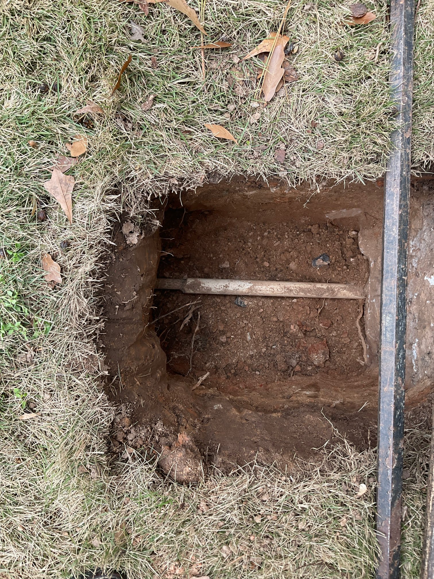 Customer stated that there was a leak on main water line pipe coming through foundation wall. Customer had dug up water line at foundation wall. Took a look and stated to customer that we will need to replace piping through foundation wall and gave customer estimate to do so. At this time, customer didn’t want to proceed with any repairs.
