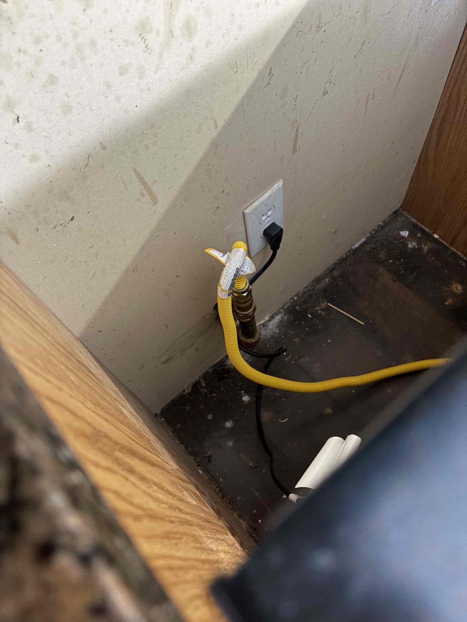 For this job we did a lot, we repiped the main water line to accommodate a new new pressure regulator valve, new 1/4 ball valve, a customer supplied automatic shut off valve called phyn. We also replaced the 50 gallon water heater, replaced 3 angle stops in the master guest hallway and upstairs hallway. We installed a new escutcheon for all of the toilets, three new multi turn compression angle stops followed by 16in supply lines. We also replaced the basket strainer on the right side of the kitchen sink, following with a new tail piece and ptrap, no leak after install. Customer wanted up to shorten the nipple for the Range, couldn’t go too short other wise we wouldn’t be able to thread anything on to the pipe. Installed a new water heater and brought it up to code, new thermal expansion tank with bracket, followed but new pipe and fittings. Also had to a small spot repair on the water line, where the water heater is, there is a small pin hole causing a small drip, that is now repaired
