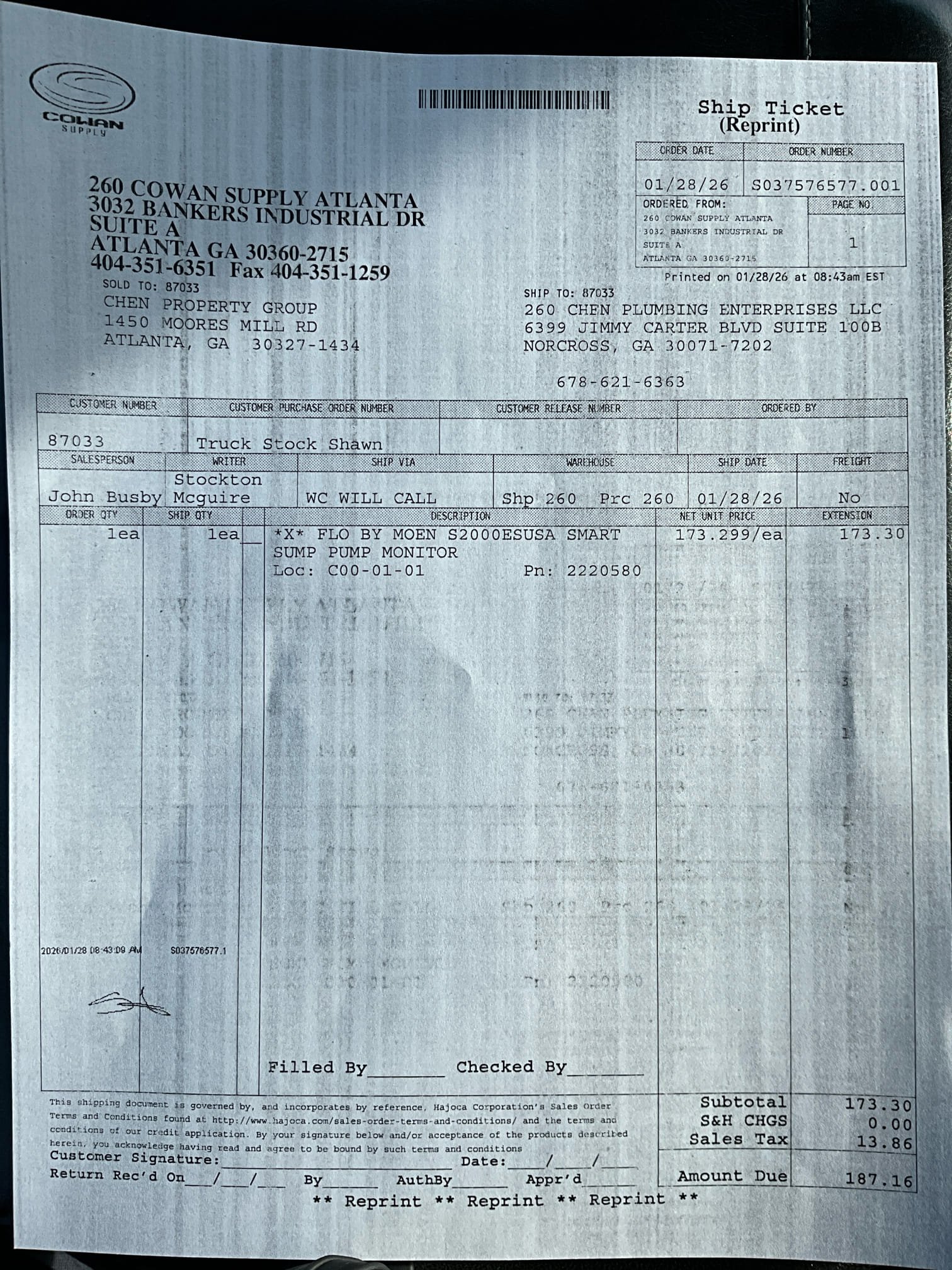 Return to replace waterline and perform other plumbing items.

Ran new waterline from meter to house. New waterline through foundation, with hydraulic cement sealing foundation penetration. New pressure regulating valve, shut off valve, hose spigot and shut off valve. 

Installed new waterline for fridge ice maker. This included running new pipe, shut off valve, and supply line.

Installed new gas line and shut off valve for stove from basement to behind stove.

While on site we accidentally damaged a planting pot. I replaced the pot with as similar an item as I could and discussed with Chris. 

All work spaced cleaned up. Locating flags removed. We lifted water meter box slightly at the request of Chris. 

We performed a walkthrough and explained all work.