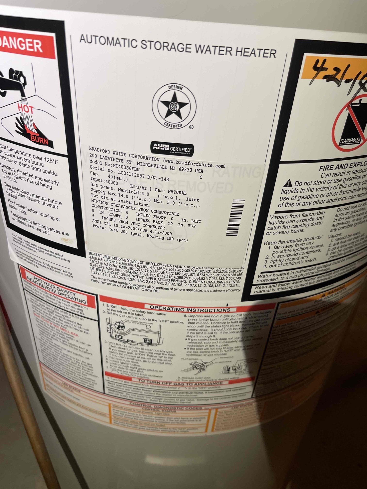 Cast iron line to the back bathroom/kitchen is back pitched. Left quote to replace the piping and restore proper pitch. Also left quote for the water heater as it is from 2014. Gave quotes to tenant for him to reach out to the landlord about. 