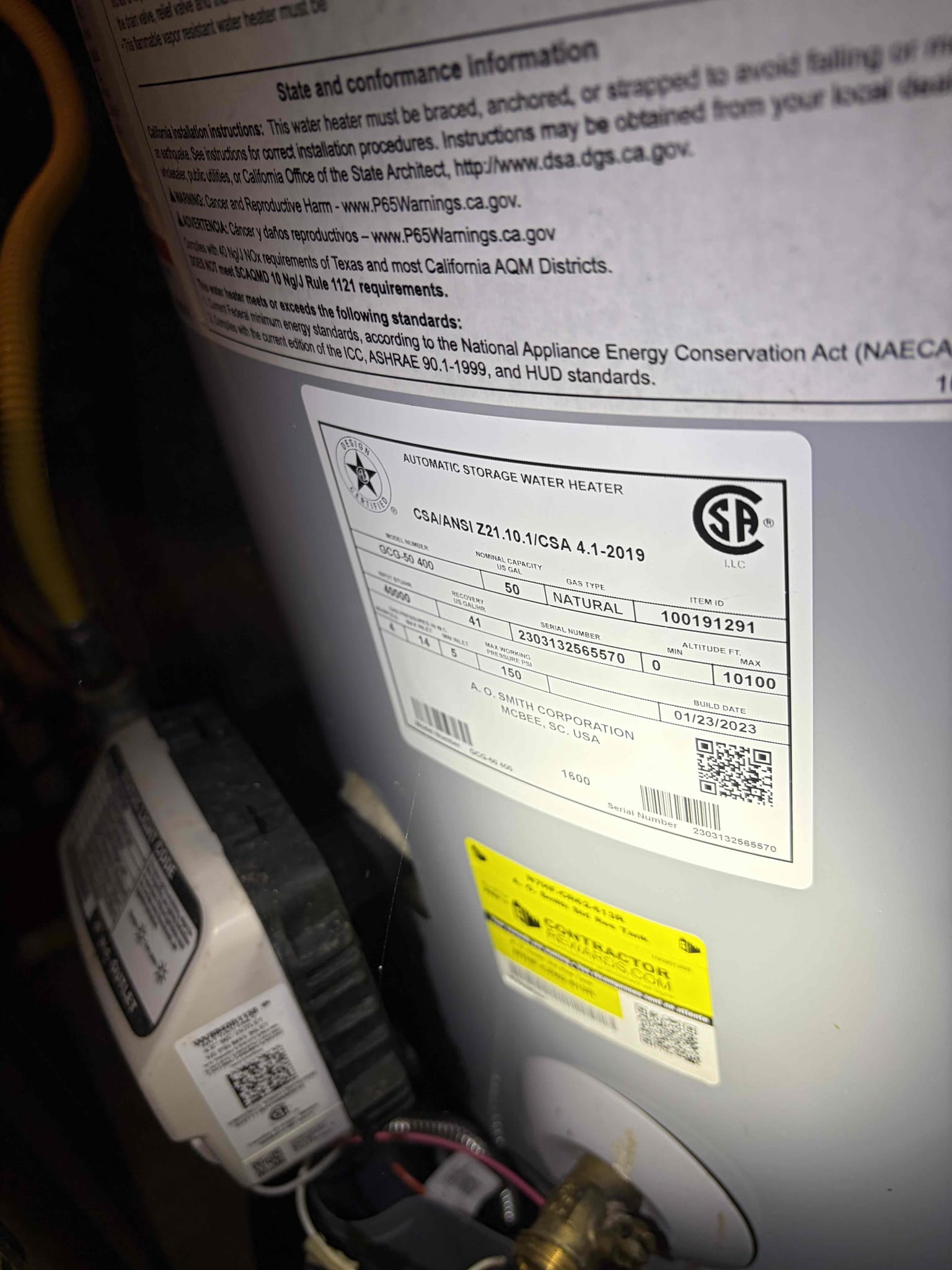 For this customer they got a few things that are wanting done, I gave different solutions on what we can do for them, they need a shower valve installed in the guest hallway bathroom, they need two new service stop valves installed underneath the lavatory sink, a new hose Bibb in the front of the home, followed by removal of plumbing in there basement, they want to go a different route so that’s why they wanted it removed. At this time these are just estimates. One thing to note, on the water heater, there is a possible back draft issue due to the melted plastic on the nipples, I would seek for a hvac contractor to take a look at the venting. The water heater is on a plastic pan which is strongly not recommended. 