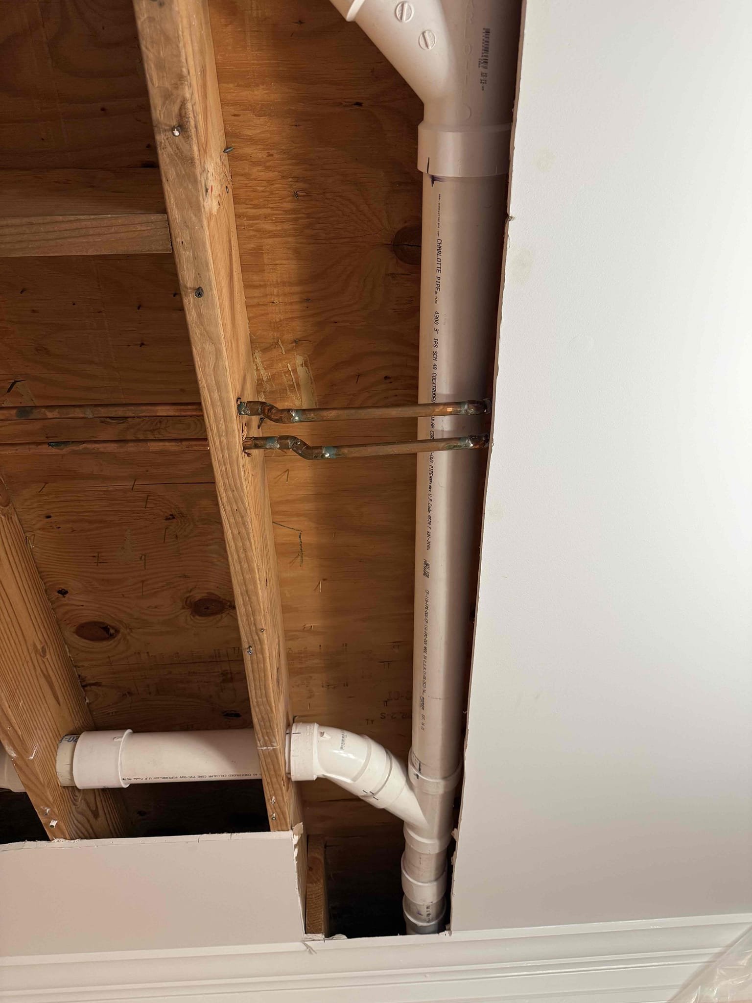 While performing the original approved scope of work, additional issues were discovered. The customer was promptly notified of these findings. At the time they were identified. Upon further inspection, it was determined that back falling  was present in multiple areas and fittings, not just an original suspected section. Prevents proper drainage and will led to ongoing or reoccurring issues if not fully addressed. Customer understands,due to findings. Additional piping must be removed and replaced and additional sheet rock must be cut to properly access the correct and affected areas. The scope of work has expanded to ensure piping is installed with proper slope and functions as intended

Customer initially approved multiple work options, following the camera inspection that revealed the belly and back pitched drain line. Upon exposing the piping, additional issues were discovered, including sections that had little to no slope. Revised estimate was provided on site and approved prior 