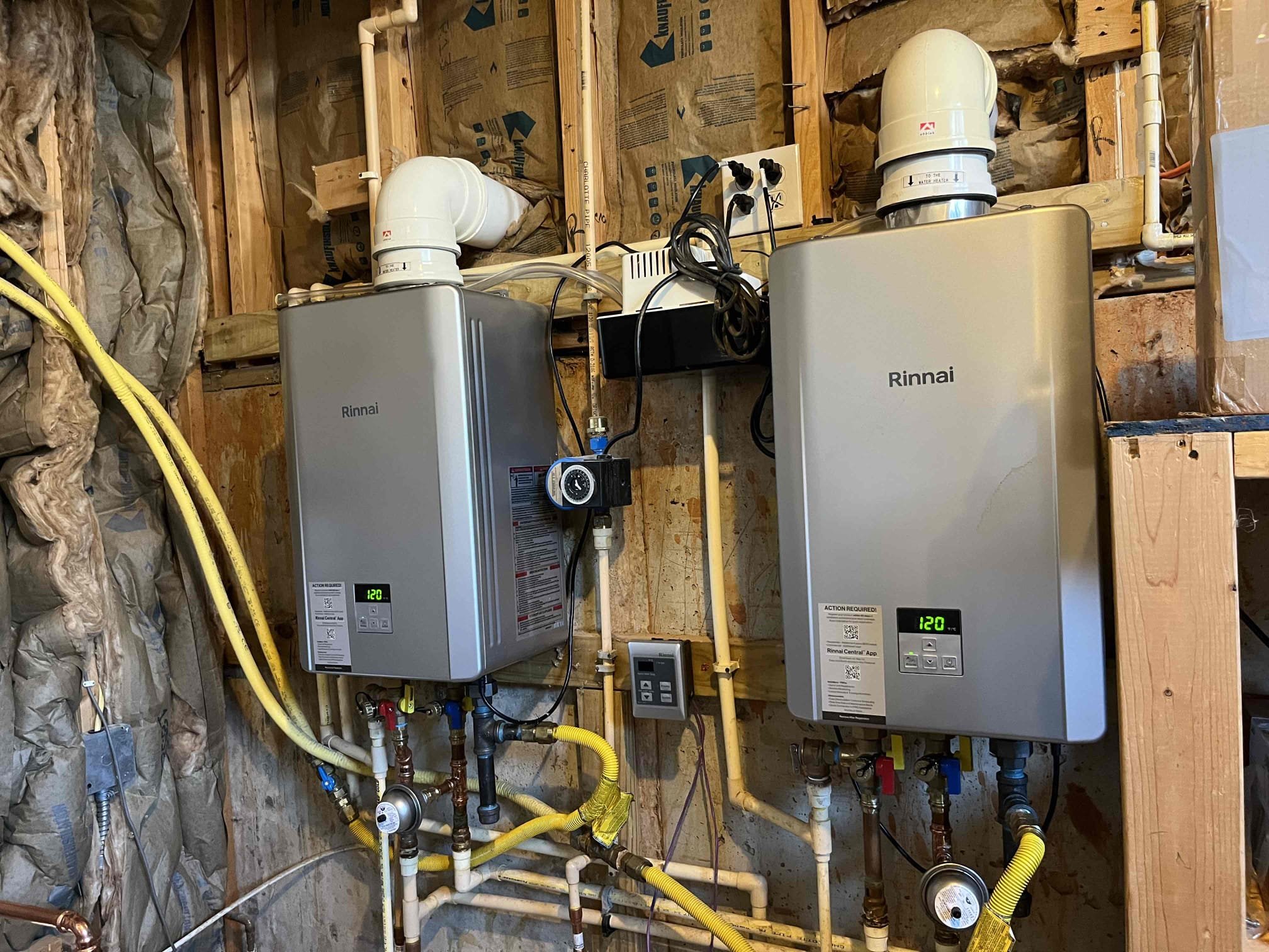 Customer had a Rinnai tankless unit that was reading code 12. Code happens intermittently, but most often happens later in the day when the primary shower is run. Ran combinations of tubs and showers and was unable to recreate the code. Went to check the rating plate on the gas meter and it has been painted over so was unable to check the btu load. Inh20 reading was in normal range at 7.5 when static and 6.5 when heaters were firing. Need to be able to run the pool heater 8n conjunction with the heaters to ensure it doesn’t drop below 4 inh20 reading for proper function. Remote start for the pool heater wasn’t working and the screen was too pixelated to see the messages for the beeping. Informed customer the pool heater needs to be able to heat and AGL should check their meter and regulator to ensure proper function. After this, we can return to do a check on the gas pressure system. 