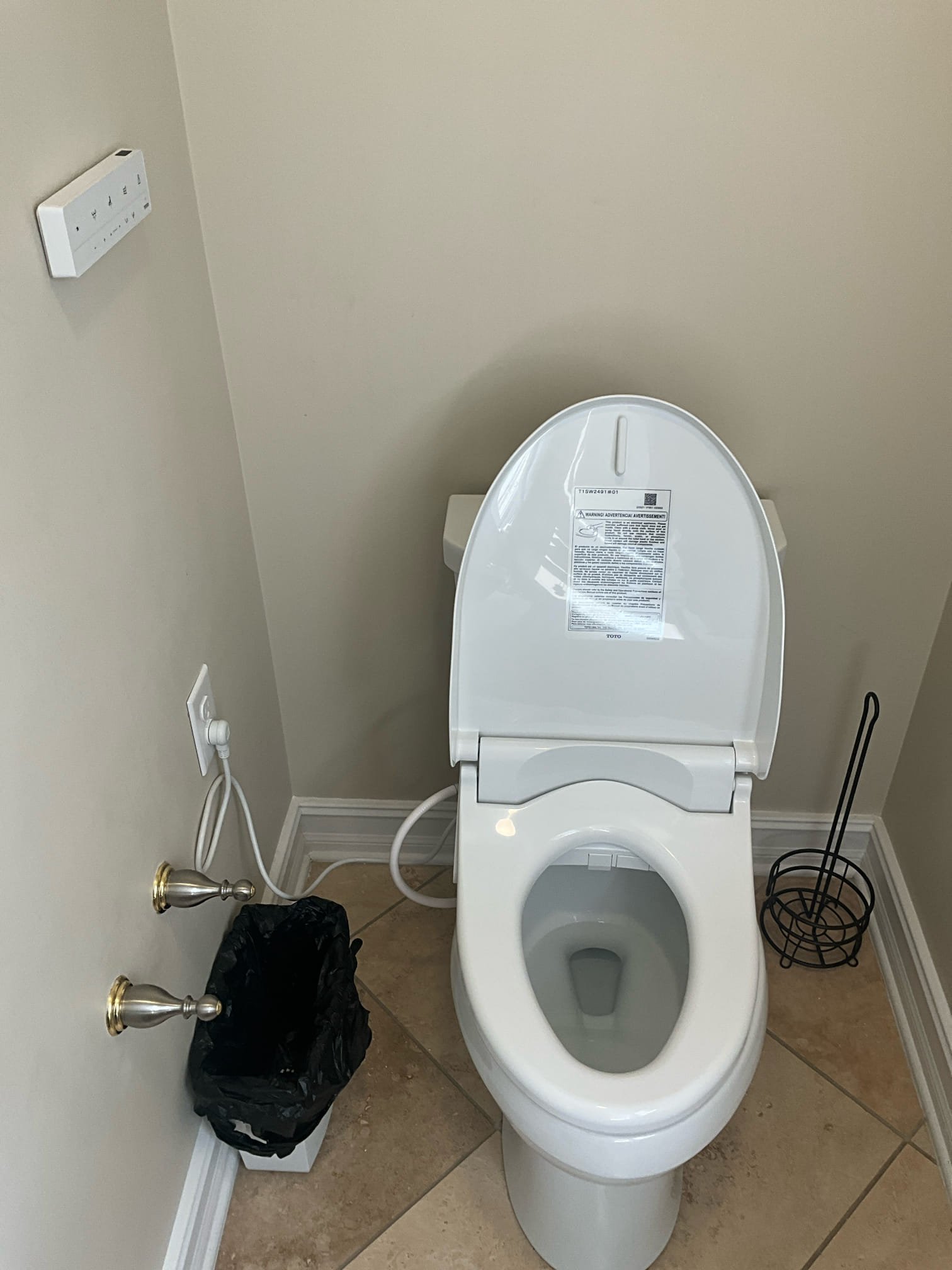 Customer had a bidet to install as well as a broken aqua piston on Kohler toilet in the primary bath. Replaced the central component of the aqua piston, the fill valve, flapper, and supply line. Installed customer supplied bidet. There is no warranty on customer supplied materials. Mounted the remote higher where customer requested to make it difficult for her toddler to accidentally reach. Tested all work to ensure proper function and no leaks. None were found.