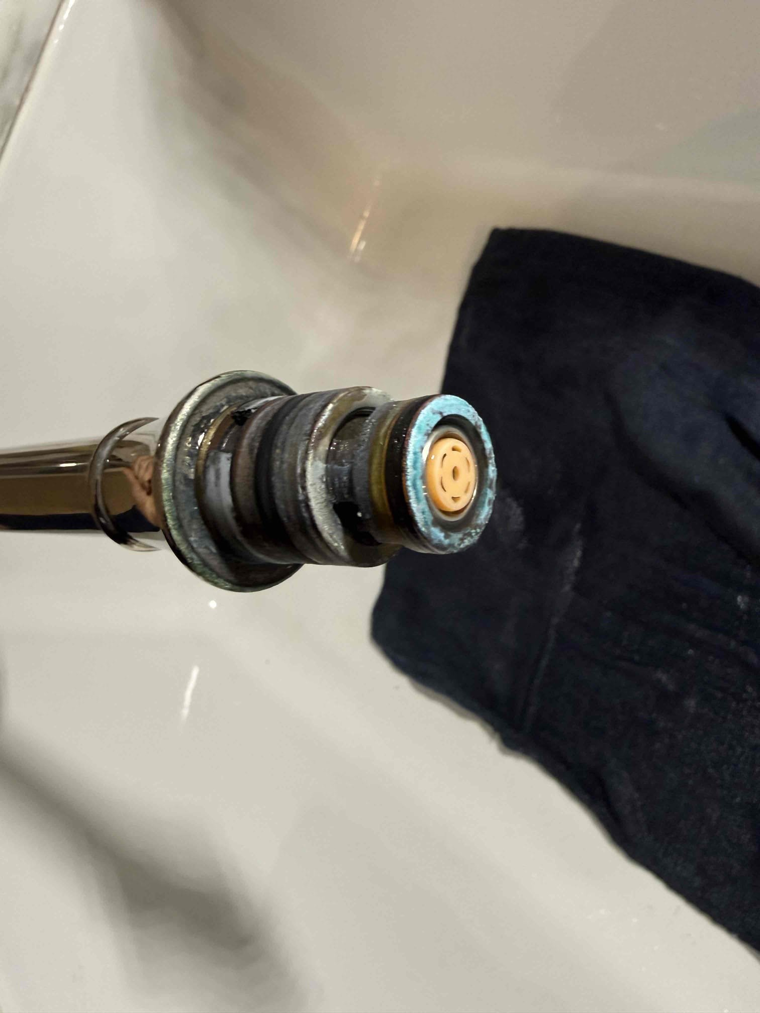 Call for toilet not filling properly and to install new seals on a faucet neck. 

Checked pressure on home and found it to be good at 60psi at 2pm on a weekday. Chlorine levels read higher than I can test, above 5ppm at kitchen faucet. Water heater is approximately ten years old. Toilet fill valve is bad in guest bathroom (upstairs, immediate right hand turn, Kohler toilet). Rohl faucet provided new replacement parts for kitchen faucet.

Replaced toilet fill valve and toilet is flushing normally.

Installed rebuild kit on faucet spout.

I recommend installing a whole house water filter to reduce the chlorine and chemical levels in the water. This will help reduce the stress on fixtures. Further, I am providing a water heater estimate as it is at the end of its life expectancy. Age, with water quality, increase risk of premature failure.