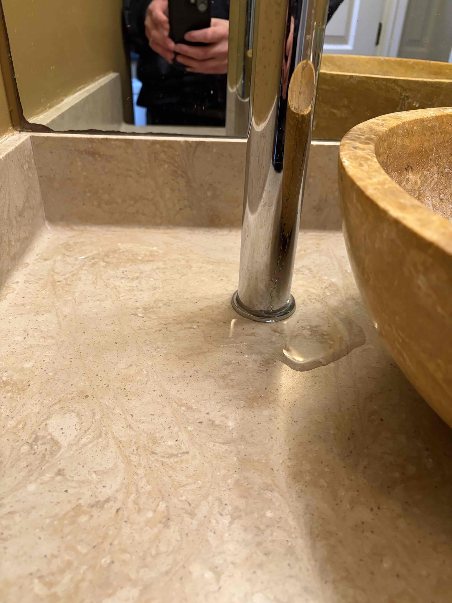 For this customer, they have a vessel sink 12 inch size single hole faucet in their back guest building in the back of the home so therefore, I recommended to replace the faucet due to where it is currently leaking. Gave a couple different options if we were just quiet and or if the CUSTOMER were to supply at the CUSTOMER went the route of them supplying it and we installing it also recommended to replace the service top valves underneath the sink due to the fact that they do not look like they will close. Took a look at the water pressure and the water pressure red 120 however, when I took it out of my pocket after I was done checking the pressure realized the pressure gauge stayed at 1:20 indicating a bad pressure reading at this time. The customer does not need a pressure reducing valve for The other building. We will be coming back on Sunday to install the faucet for them. 