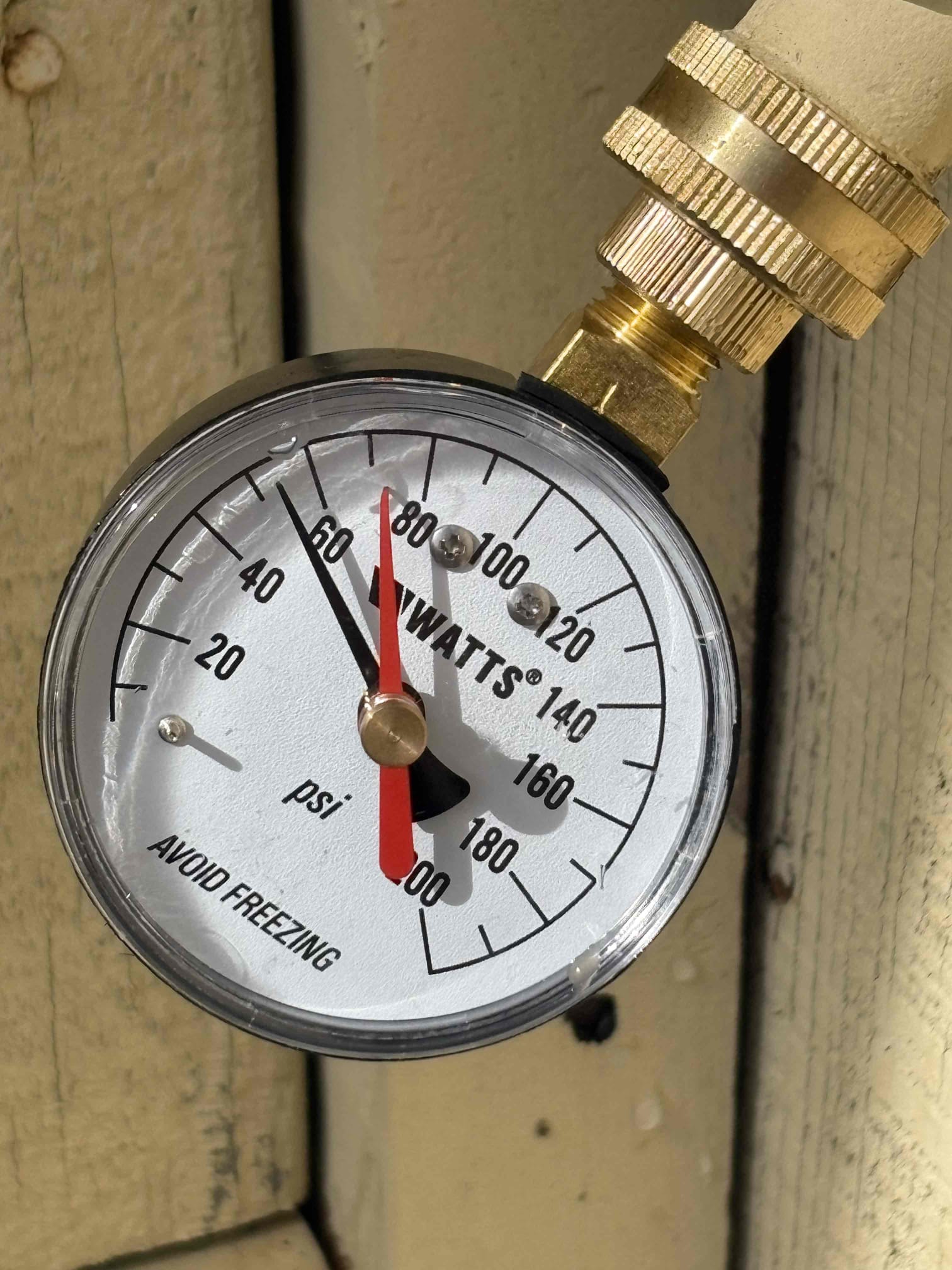 Client called us out due to their front hose connection feed pipe more than likely freezing and coming apart at a soldered 90 fitting and putting good bit of water in home. We cut out and added new propress ball valve to shutoff in future. Adapted to pex a then ran the rest of the line to the new hose bib, screwed to a mounting plate due to the wood being rotted and hole being too big. Sealed around the hose bib and plate with clear silicone. Tested for leaks, there are none. Insulated the new piping for peace of mind.

Home water pressure is perfect at 55 psi. Did not see any issues with the water heater, but it is getting near the end of its lifespan. Included estimate for that old water heater. 

1 yr warranty