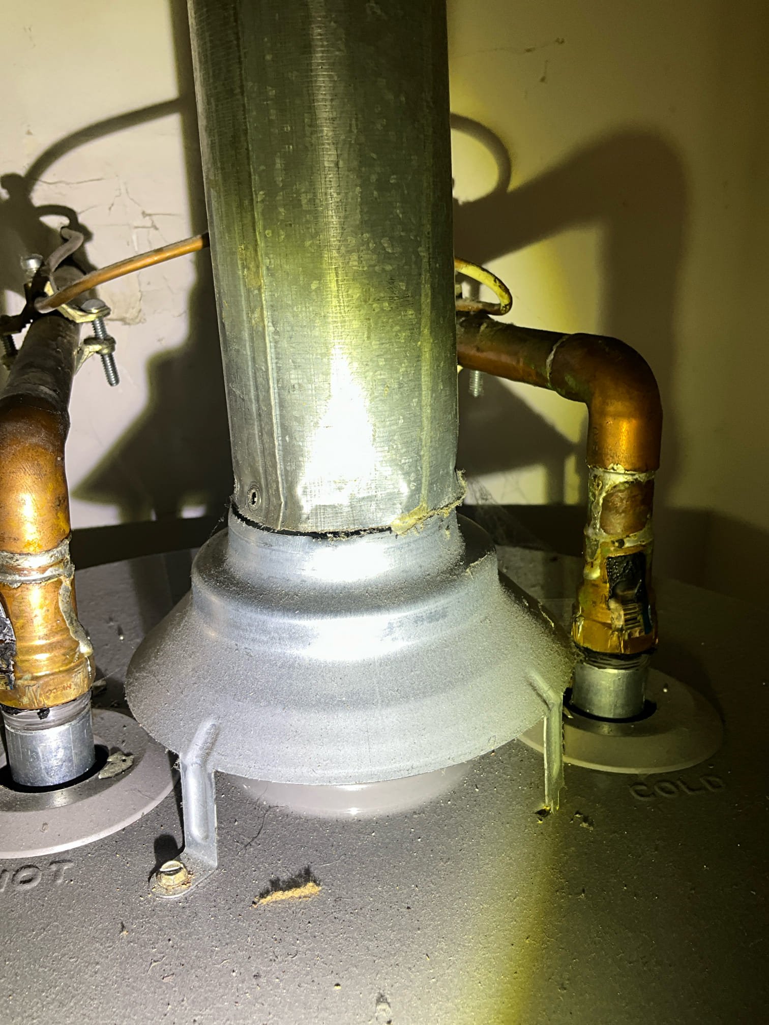 Customer has water leaking from tank on a 6 year old water heater. Checked house pressure in the mid 80s and gave customer quote for a new 40 gallon gas water heater with a new prv. Customer had questions and concerns that I addressed on site. Informed customer of the risks of an active leak. Offered same day service and customer declined. 