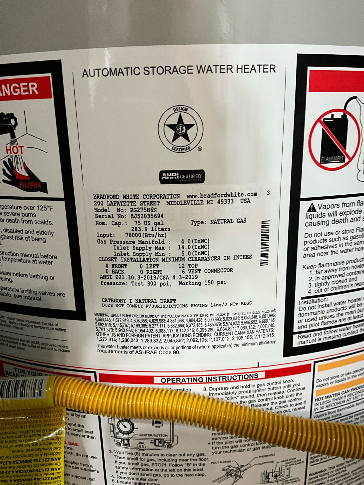 Call for hammer arrestor on washing machine.

Arrived and met with Mrs. Biasiwala. She stated that her and her husband would like hammer arrestors installed on the washing machine box. This is to remedy water hammer that is consistent with washing machine use.

I performed an inspection to ensure no other contributing factors were present that may lead to water hammer.

Water pressure read at 62 psi. Prv appears to be 2-3 years old at most. Two gas water heaters with recirculating pumps and spring check valves. Water heater are natural gas, manufactured in September of 2023. 

I asked about some common water hammer symptoms. Specifically, no hammer or noises reported when using any faucet, shower, toilet, dishwasher, or ice maker. 

With an absence of other symptoms presenting at this time, I do not believe there are other causes of hammer. However, if symptoms were not noticed or reported but later present, we can return and perform a diagnostic inspection to assess things such as rec