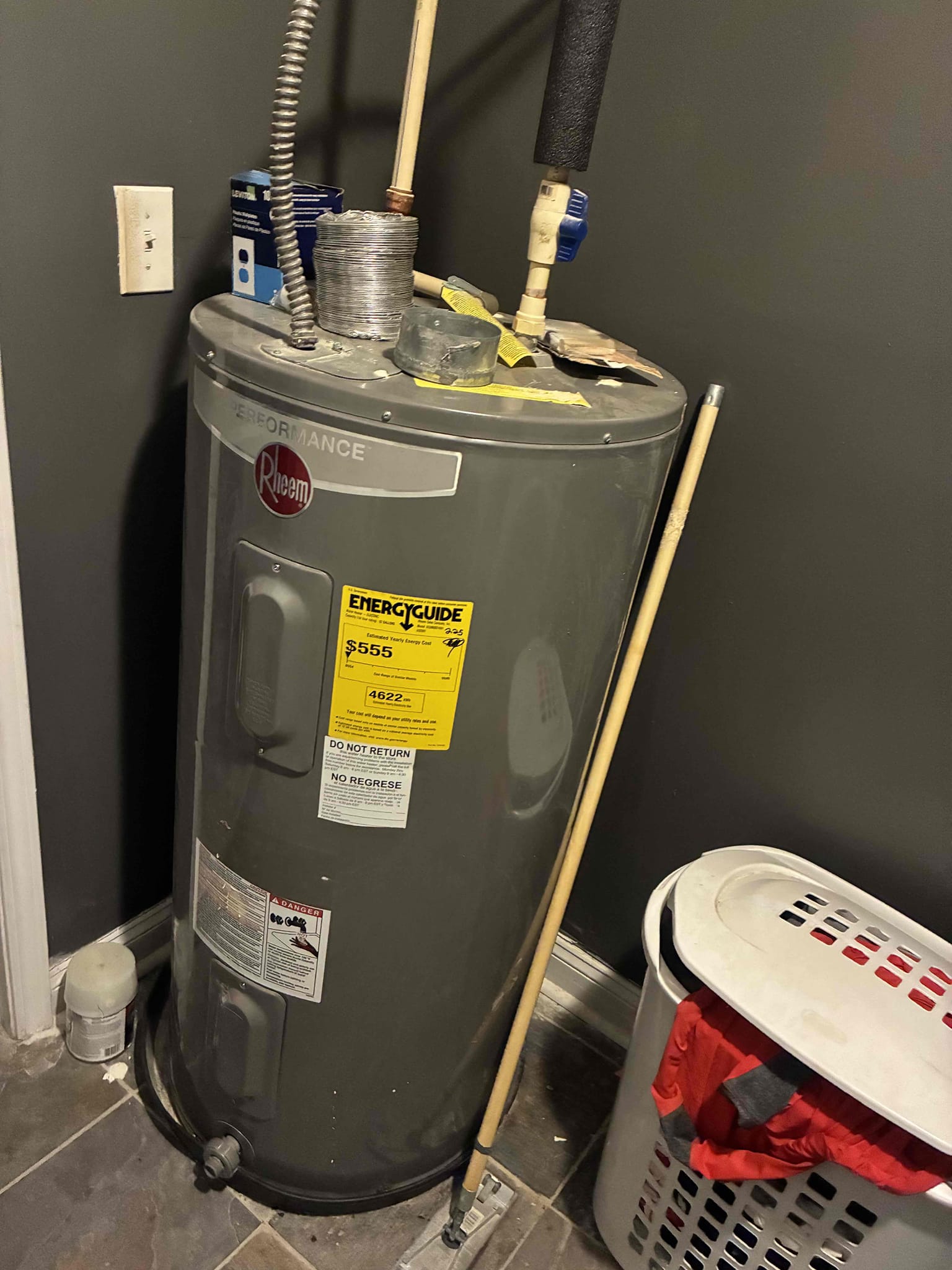 Customer wanted an estimate for various repairs throughout home took a look at all of the issues and gave several estimates to have repairs/replacements done. Water heater info sticker was removed from heater. Customer will call back later with decision for work.