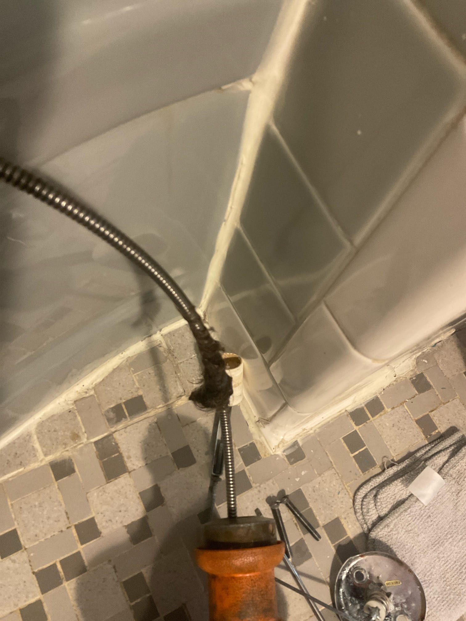 Replaced a toilet for master bathroom with a Kohler intrepid elongated ADA , snaked hall bath shower drain , fixed a broken flange with a spanner flange 