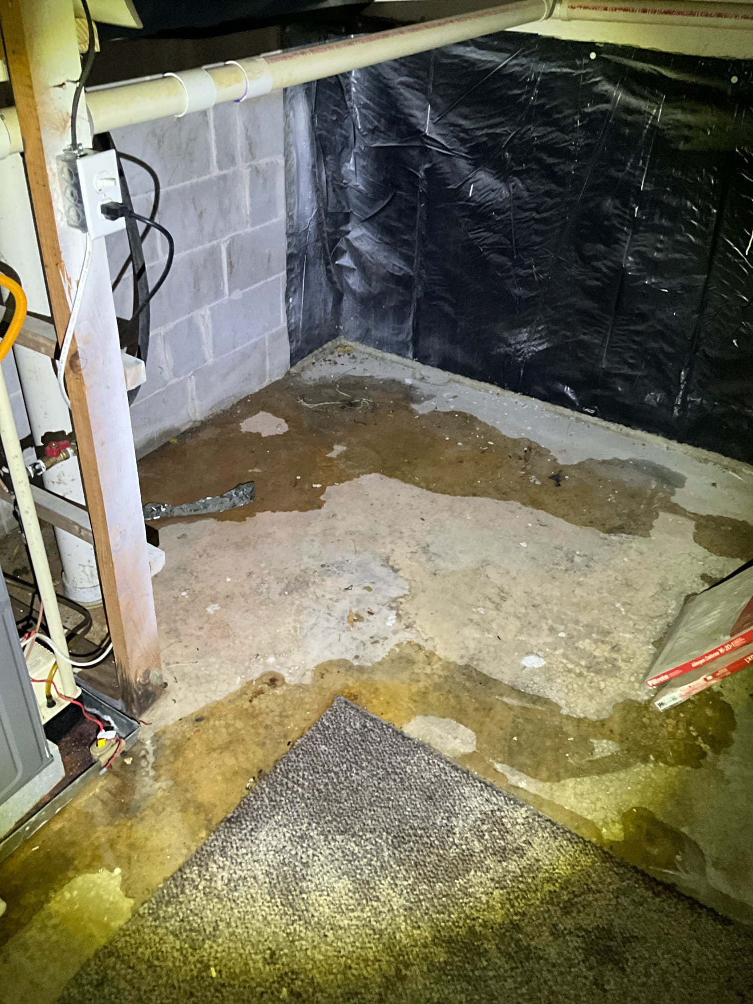 Customer had a water heater that had leaked and had water leaking out under the carpet and walls. Recommended Provision to come out and remediate. Customer scheduled them to come out in the morning. Replaced 40 gas with a 50 gas. Installed a new thermals, drip pan, and shutoff. Tested all work to ensure proper function and no leaks. Informed customer that existing vent goes to a chimney. Recommended having an hvac company inspect the venting. 