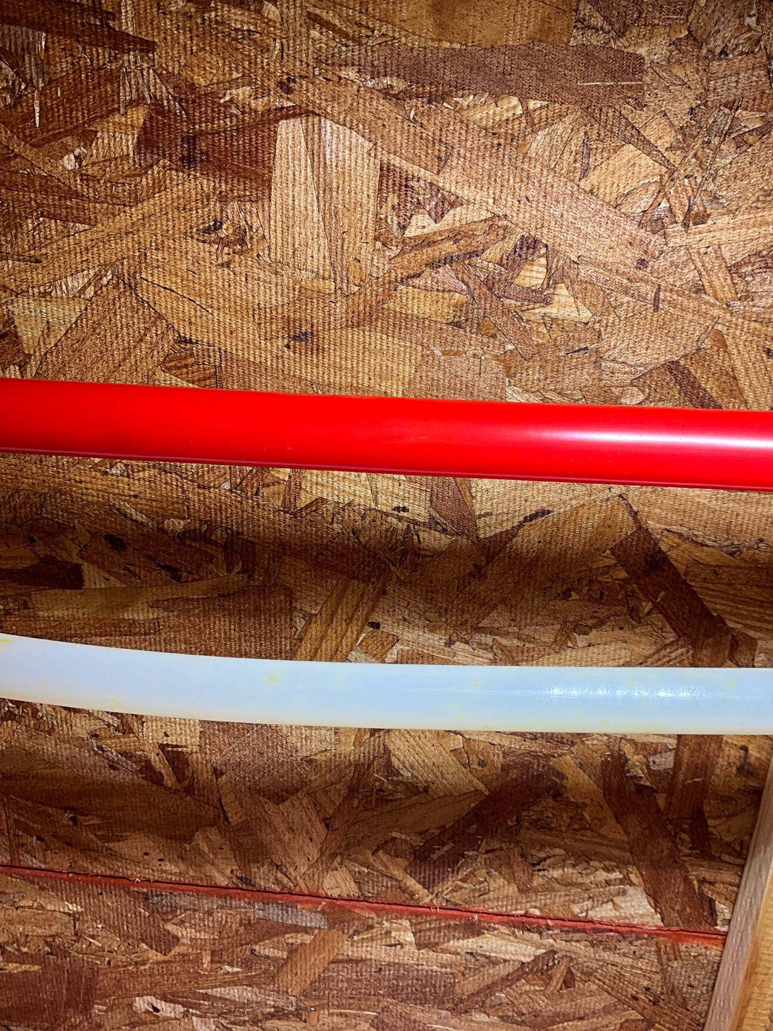 Call for leak in ceiling in mudroom.

Arrived and met with Ms. Jackie. She states that a leak occurred and her mother found it this morning. They immediately shut the water off and placed a bucket to catch the water. 

Please see previous invoice history for detailed history. This home is plumbed with faulty waterlines and this is the third instance of water escape and damage. 

Cut ceiling in mudroom and found failed section of pipe on hot side. Removed and replaced with new pipe. Tested pressure and found it to still be consistent at 55psi. Thermal expansion tank working adequately. No other indication that there is any cause of failure other than faulty pipe.

I advised Ms. Jackie that I recommend reliable restoration be dispatched to provide help navigating an insurance claim. Specifically, I recommend asking about the help they can offer after we Repipe the home, as it will require significant drywall repairs, and likely the removal of kitchen cabinets.

*** I will credit this rep