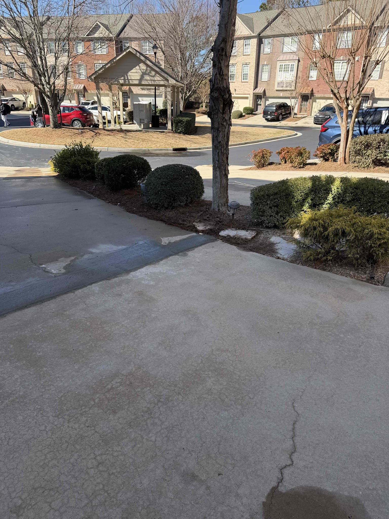 Customer called us out because she noticed water coming from crack in driveway. Shut off water at street for both her unit and also neighbors in 3239. Wasn’t able to tell if leak slowed down or not. Stated to customer that we will need to cut section of driveway and make repair on water pipe and customer agreed. Went ahead and started cutting and water started spraying. Shut off water for neighbor unit and leaked stoped. Stated to customer that the leak is on unit 3239 line. Got in contact with owner for unit 3239 and he agreed to pay $4,050. Since leak is on irrigation and is servicing multiple areas HOA agreed that they will be responsible for repair. Gave an addition quote to HOA of $3500 to cut about 10 feet of concrete and replace piping and also pour back concrete. HOA agreed so we went ahead and cut concrete. Replaced section of pipe that was in driveway and sleeved it to be below driveway. Tested for leaks and no leaks were present at this time. Will need to return tomorrow to 