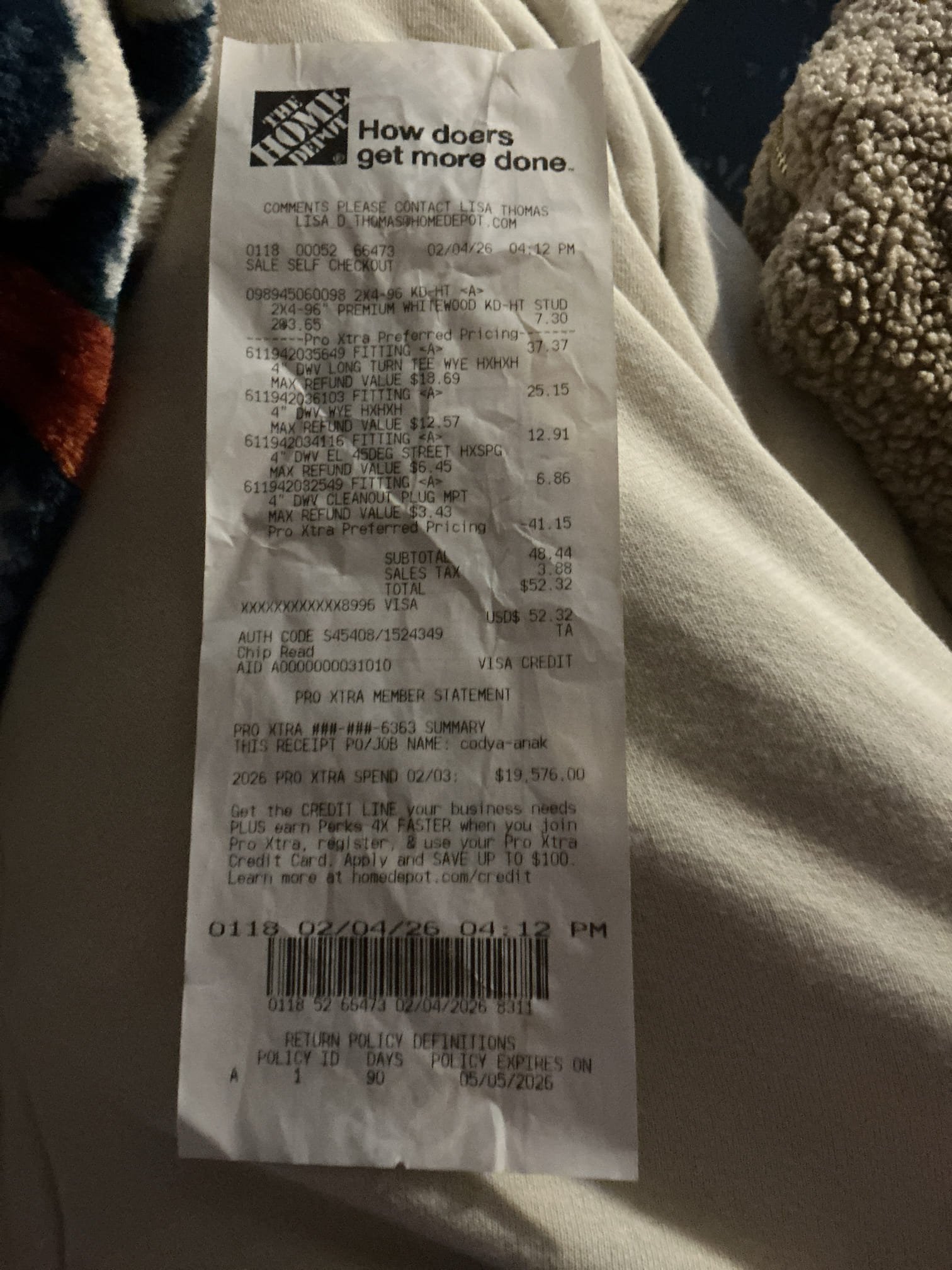 Started by removing cast iron piping in crawl space and began to replace with PVC. Will return tomorrow to finish last portion in crawl and start sewer line outside. return the following two days to continue work. Completed the removal of cast-iron in crawlspace and replaced all with 3 inch and 4 inch PVC used J hooks and two by fours to support and strap drain work. checked all areas for leaks and proper pitch. In the yard replaced 4 inch concrete sewer line with 4 inch PVC laid line to appropriate depth and reattached to concrete tap approximately 8 foot deep with approved material methods. After piping was all connected, ran water to ensure for proper drainage function, backfilled trench and hole to rough grade. Repaired section of water service that was hit during excavation. Also added 6 inch cleanout at tap and 4 inch clean out at house. Customer requested house clean out be higher for future landscape work.