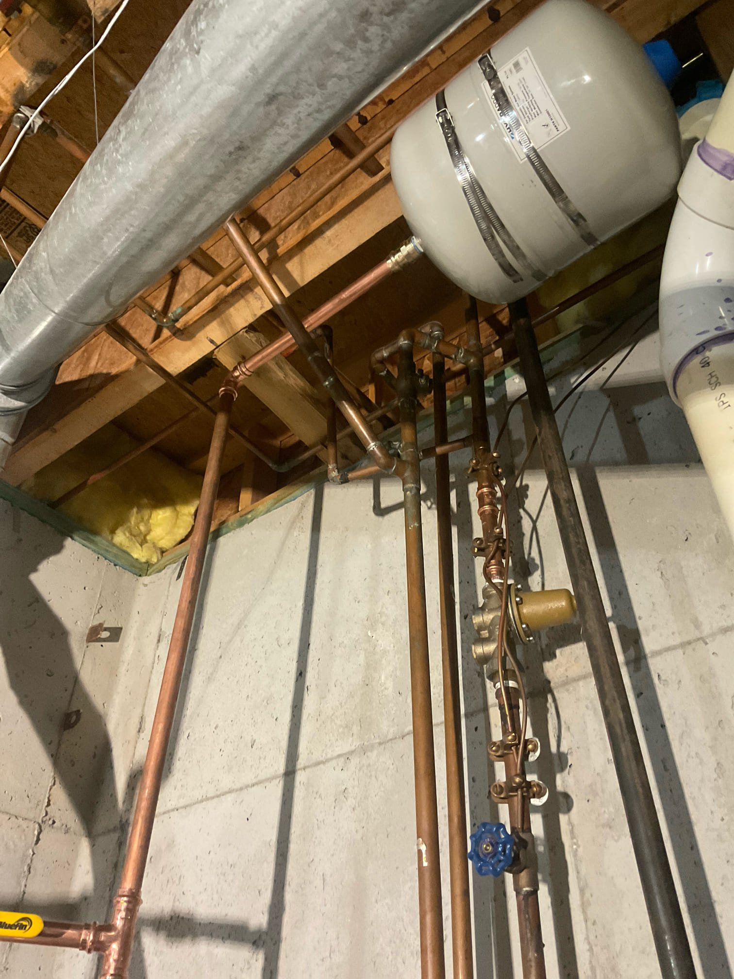 Replaced one 50 gal gas water heater , installed Pan under second existing water heater , installed automatic leak smart shut off valve 