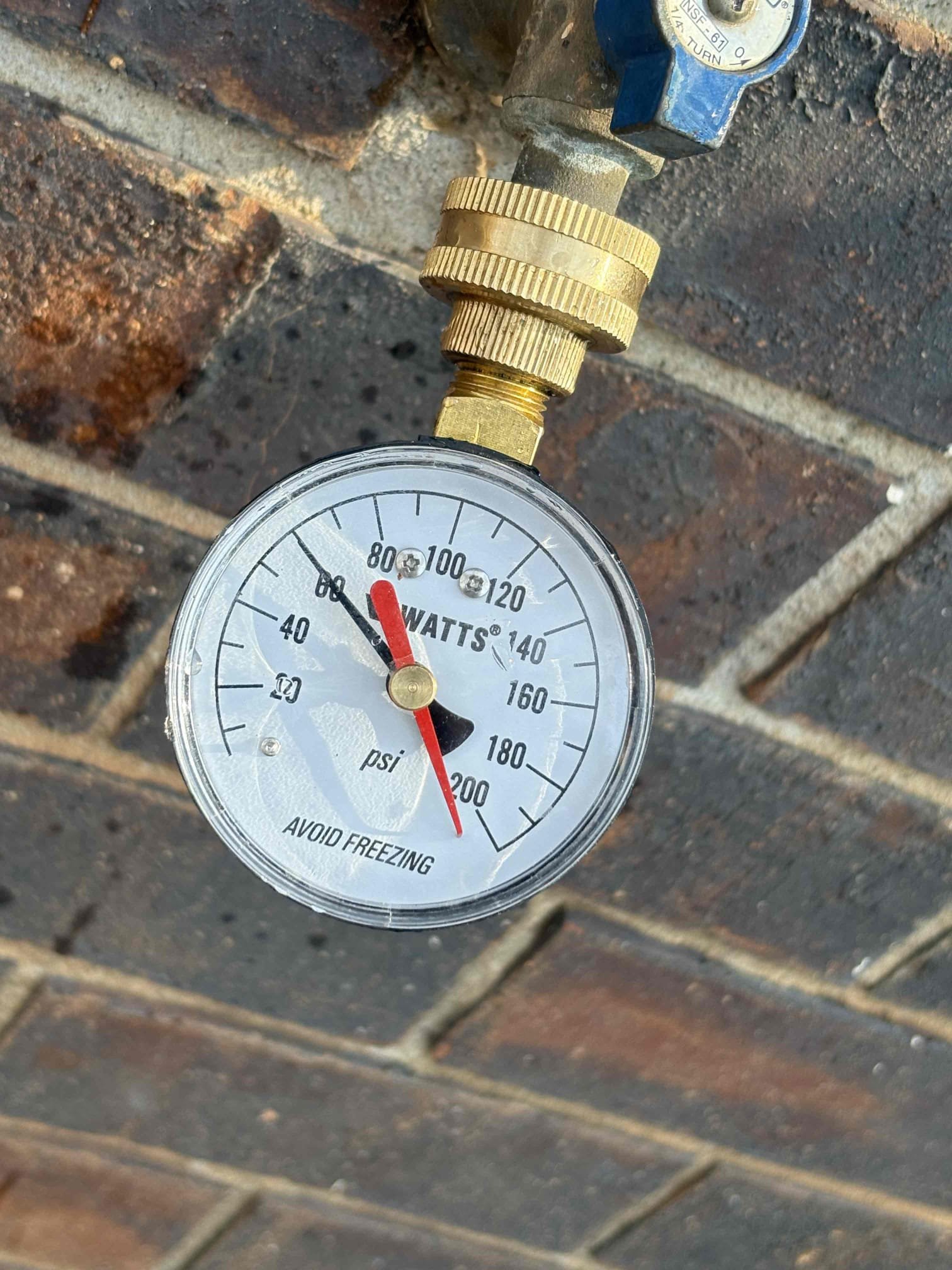 Called out due to a leak occurring in kitchen from bathtub above. Client had replaced the drain piece and reputtyd the drain and that repair was working fine. They only noticed it when the shower was used. There’s some grout cracks in the tile shower, and after some diagnostics we could hear water hitting the ceiling but didn’t see water. Opened the Sheetrock in that small square below and saw the water was coming down when we sprayed the shower walls. Also, client had a leaking pop up assembly in their main floor powder room lav. Replaced that leaking pop up with new brushed nickel push pop up assembly. Tested, no leaks and good to go. 
Home water pressure is good at 60 psi. 