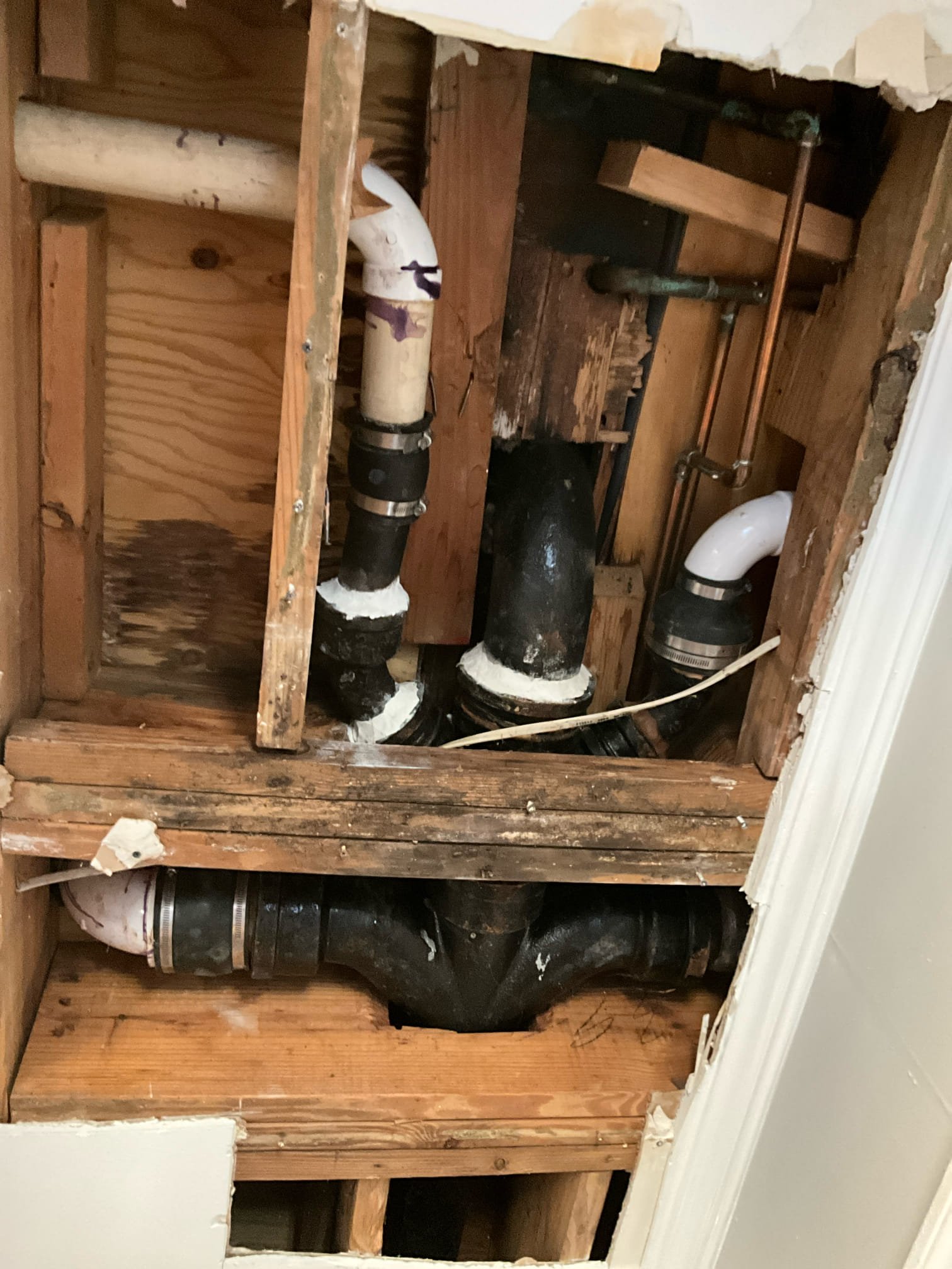 Call for damaged ceiling.

Arrived and met with Ms. Ulia. 

During inspection I checked all drains and waterlines. I believe that the shower pan in the guest bathroom has failed and damaged the ceiling. I am recommending a restoration company be dispatched to help address this failure.

