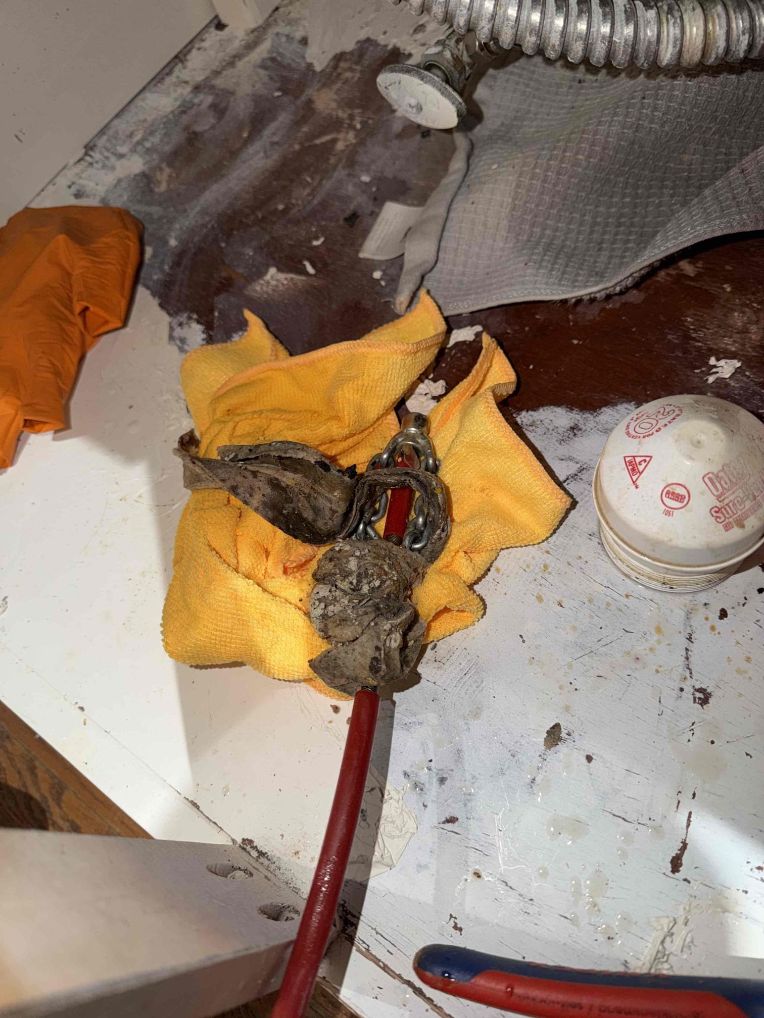 Run snake through kitchen drain and attempt to clear stoppage.

Customer stated that kitchen sink drain was stopped up and wasn’t draining. Stated to customer best step will be able to run snake through drain and clear stoppage. Customer greets so went ahead and ran snake. Cleared stoppage about 30 to 40 feet out. Pulled back what looked to be like a Clorox wipe. Filled sink up multiple times to test in kitchen sink is now draining as it should and no leaks were present at this time. Cleaned up work area.

Also, Chen plumbing doesn’t warrantee any drain cleaning.