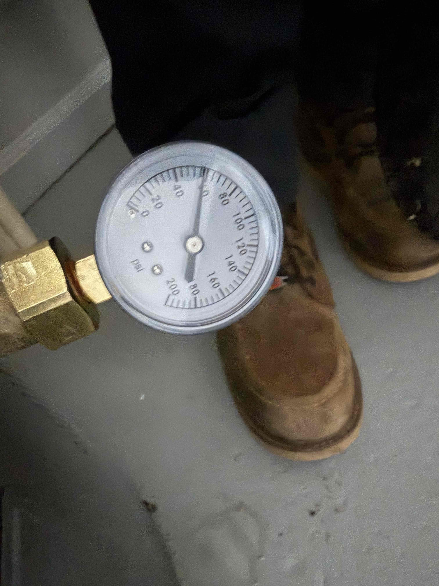 For this job the customer decided to sign up for the membership. I’d recommend replacing his water heater due to various code issues, 18in copper code, venting not secure, expansion tank not supported, no aluminum pan. With those issues I recommend replacing the unit rather than fixing those issues. Water pressure is at 60psi. Customer has two clean outs 